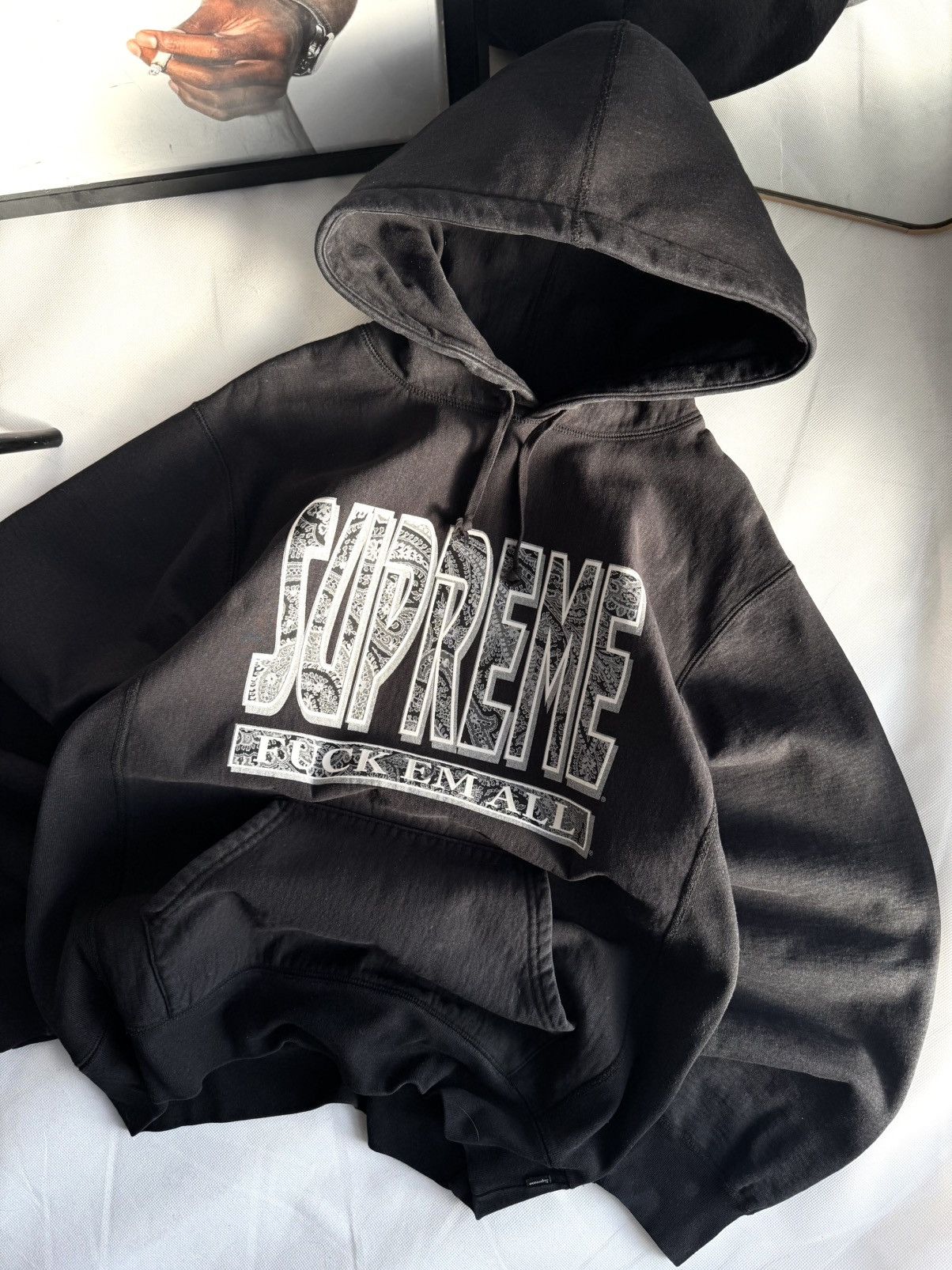 Supreme Supreme Hoodie Paisley Black Fuck Em All Logo Size US XL / EU 56 / 4 - 15 Thumbnail