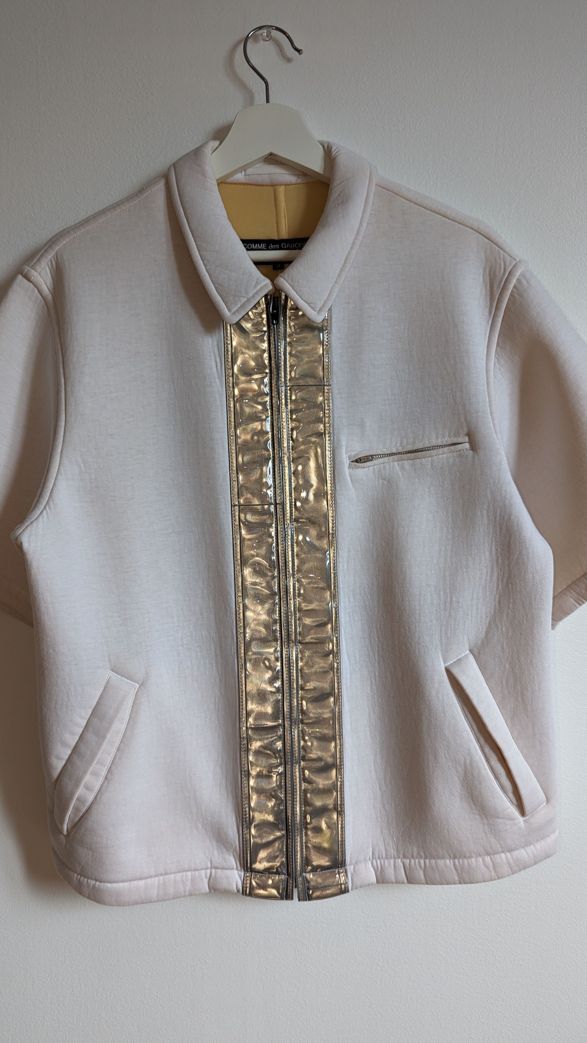 Comme des Garcons Homme Plus AD1995 Short Sleeves Zip Up Reflective Shirt Size US M / EU 48-50 / 2 - 7 Thumbnail
