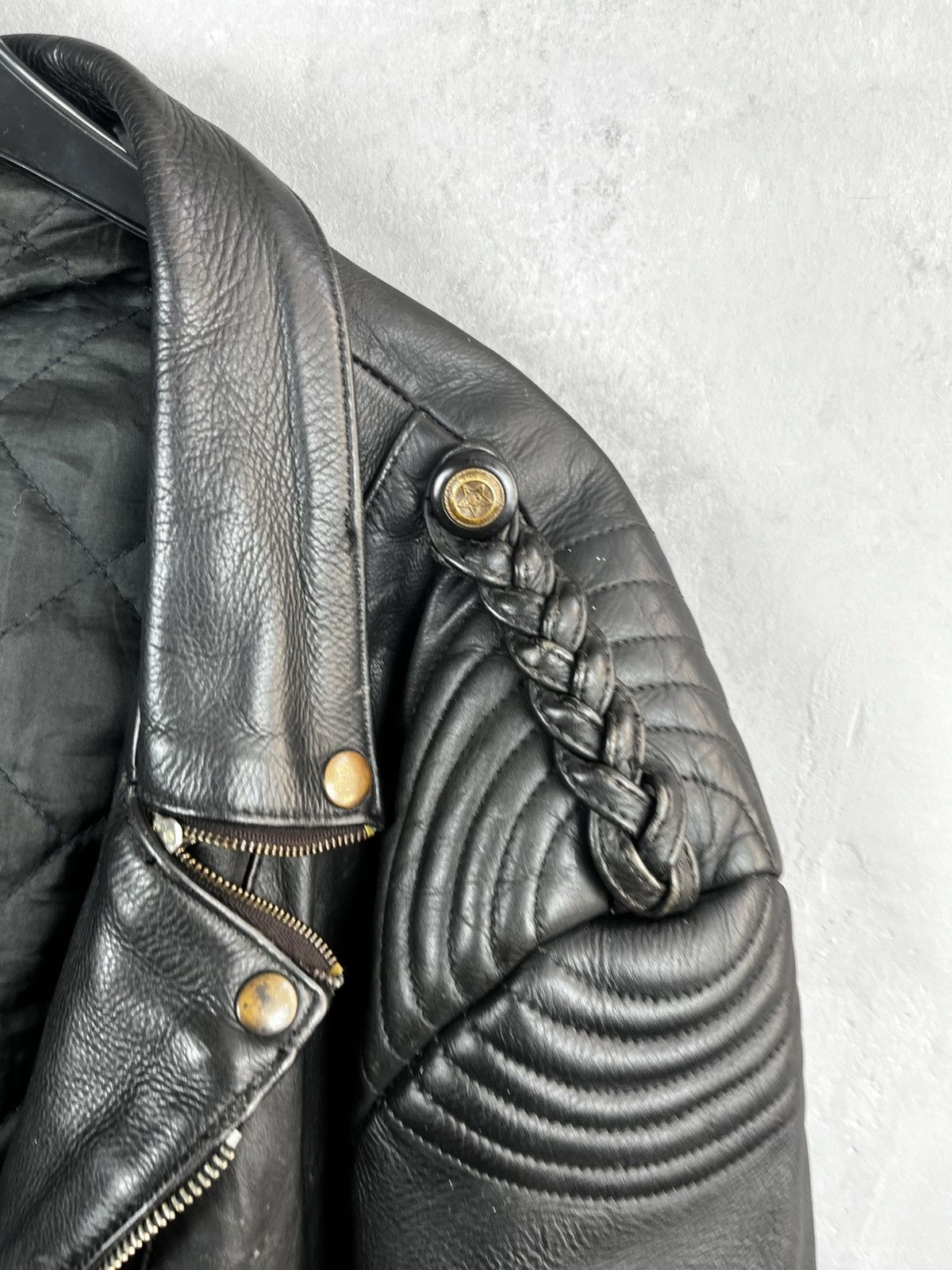 Genuine Leather × Leather × Vintage Leather Jacket vintage 90s Kurt Cobain style Size US L / EU 52-54 / 3 - 7 Thumbnail