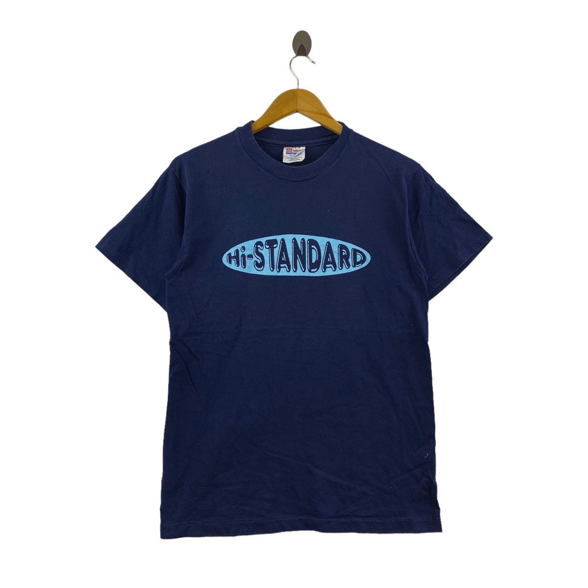 Vintage Vintage 90s Hi STANDARD Japanese Rock Band Navy Short Sleeve Size US M / EU 48-50 / 2 - 1 Thumbnail