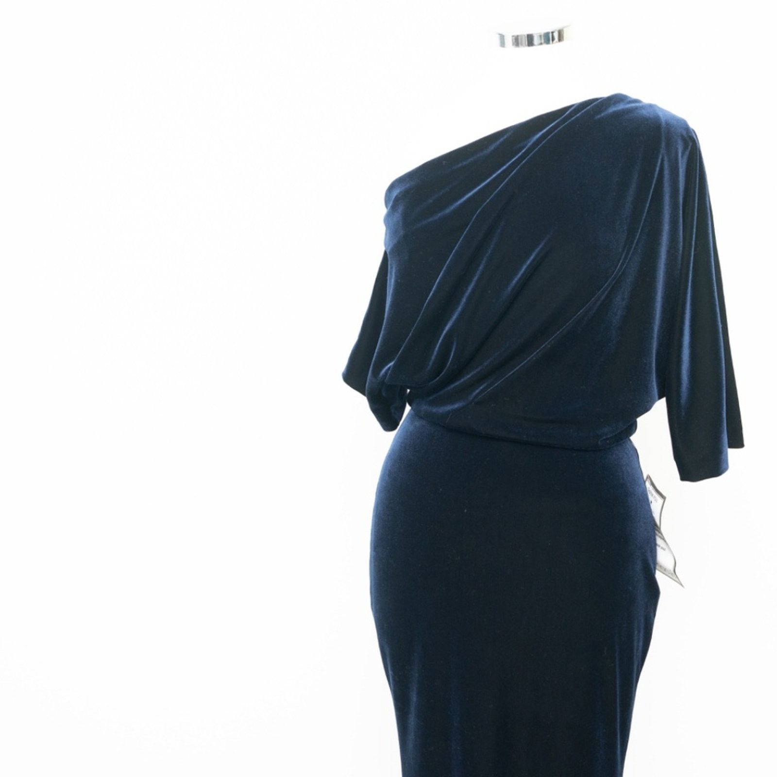 Designer Betsy & Adam. Off the Shoulder Stretch Velvet Gown. Size M / US 6-8 / IT 42-44 - 13 Thumbnail