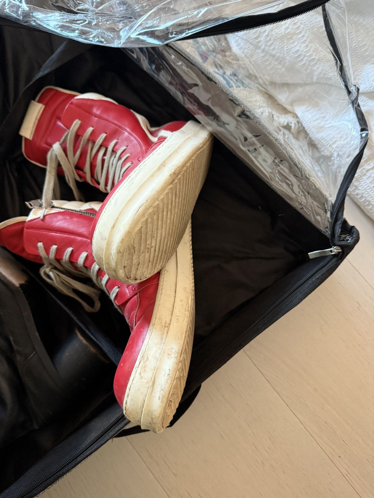 Rick Owens Rick Owens Geobaskets Rare Red Size US 11 / EU 44 - 5 Thumbnail