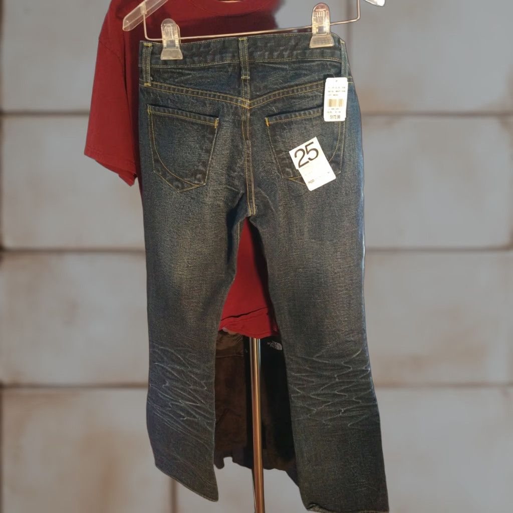 Vintage NWT Paper Denim And Cloth Jeans Women's Super Low 5 Flare Size 25 Blue Flared 100% Cotton USA Women's Jeans NWT Size 42" / US 20 - 1 Thumbnail