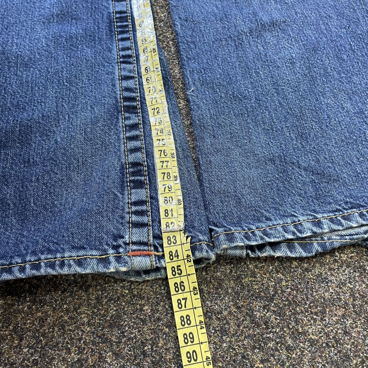 Vintage Y2K Baggy Wide Leg Distressed Bootcut Jeans Thrashed Blue Size 34" / US 12 / IT 48 - 7 Thumbnail