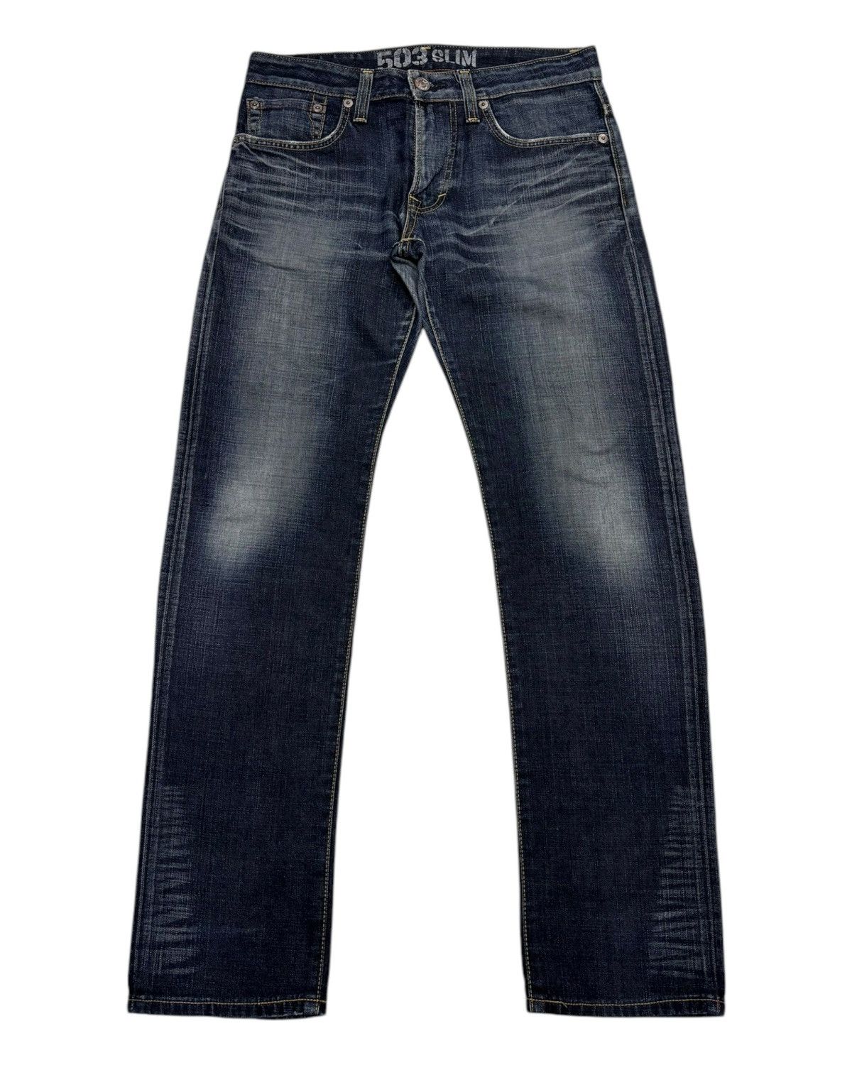 Edwin Edwin 503 Blue Trip Slim Washed Whisker Dirty Distress Size US 33 - 1 Thumbnail