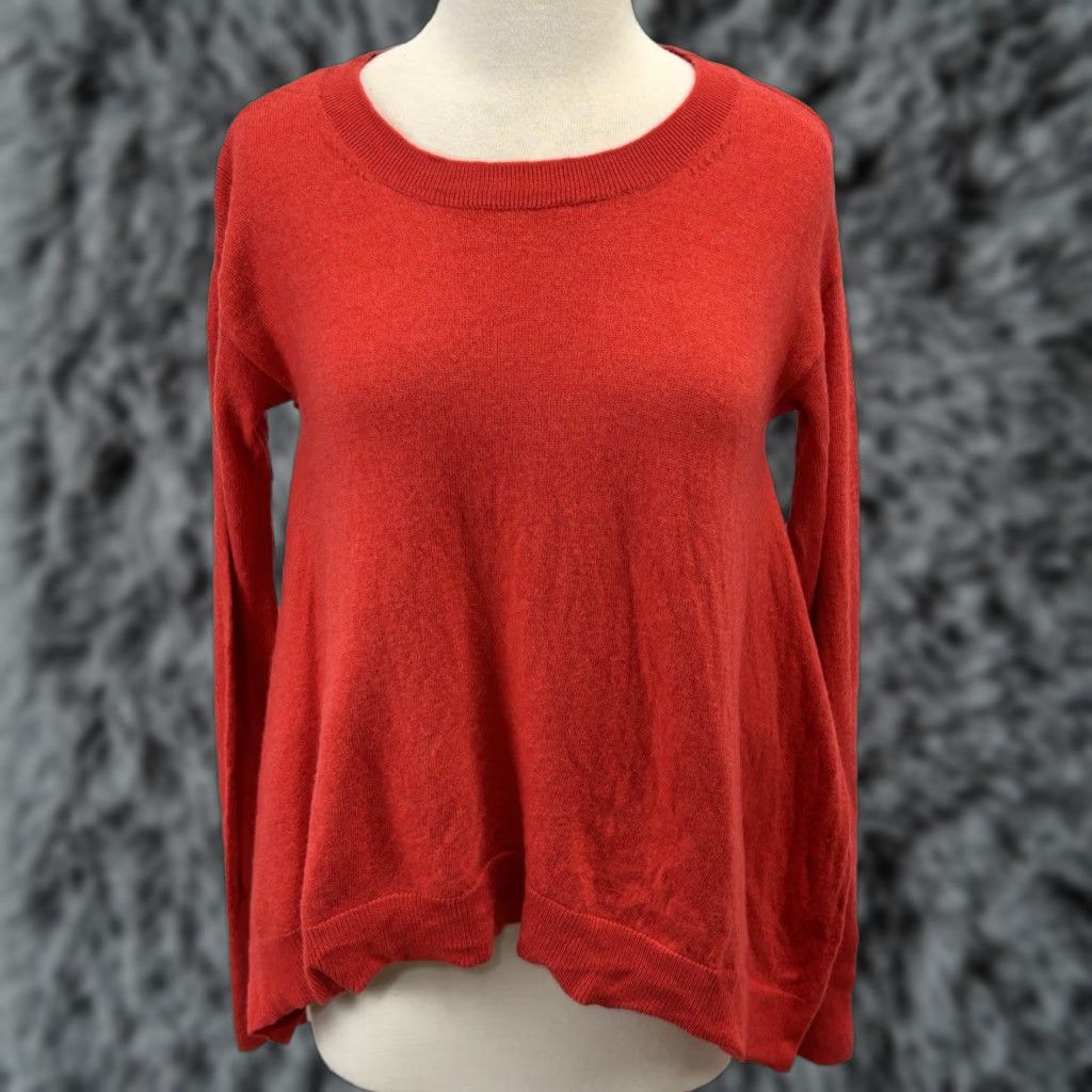 Anthropologie Anthropologie Gale Merino Wool Sweater Womens S Orange Red Stretch Relaxed Fit Size S / US 4 / IT 40 - 1 Thumbnail