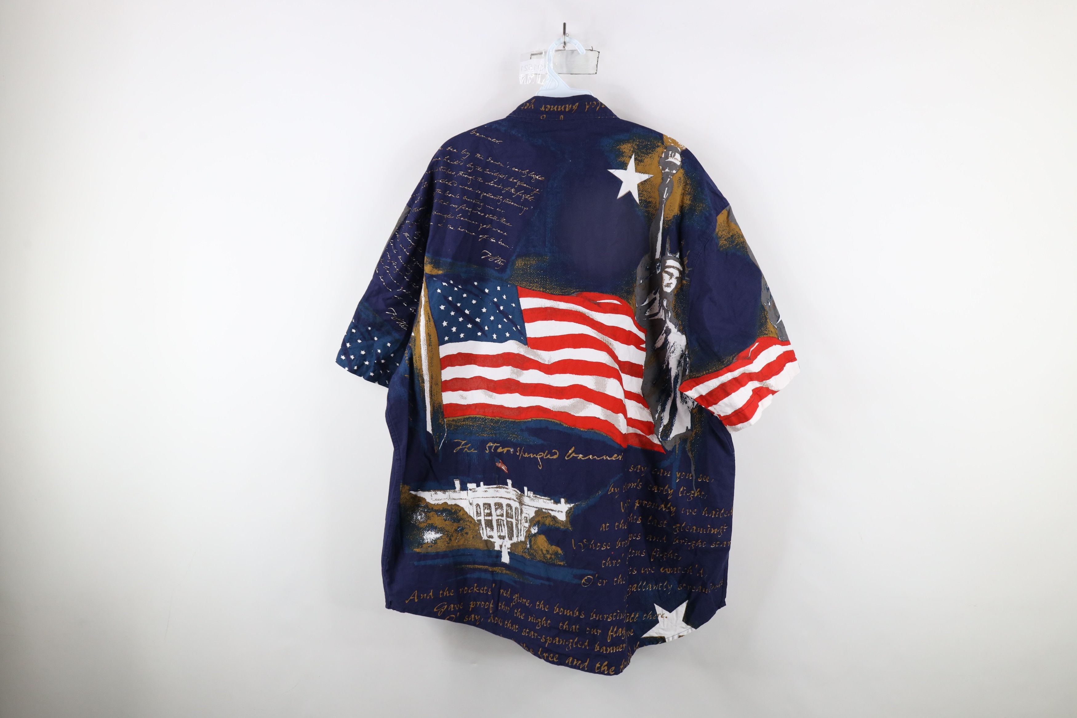Vintage Vintage 90s Streetwear Flag Statue of Liberty Button Shirt Size US XXL / EU 58 / 5 - 11 Thumbnail