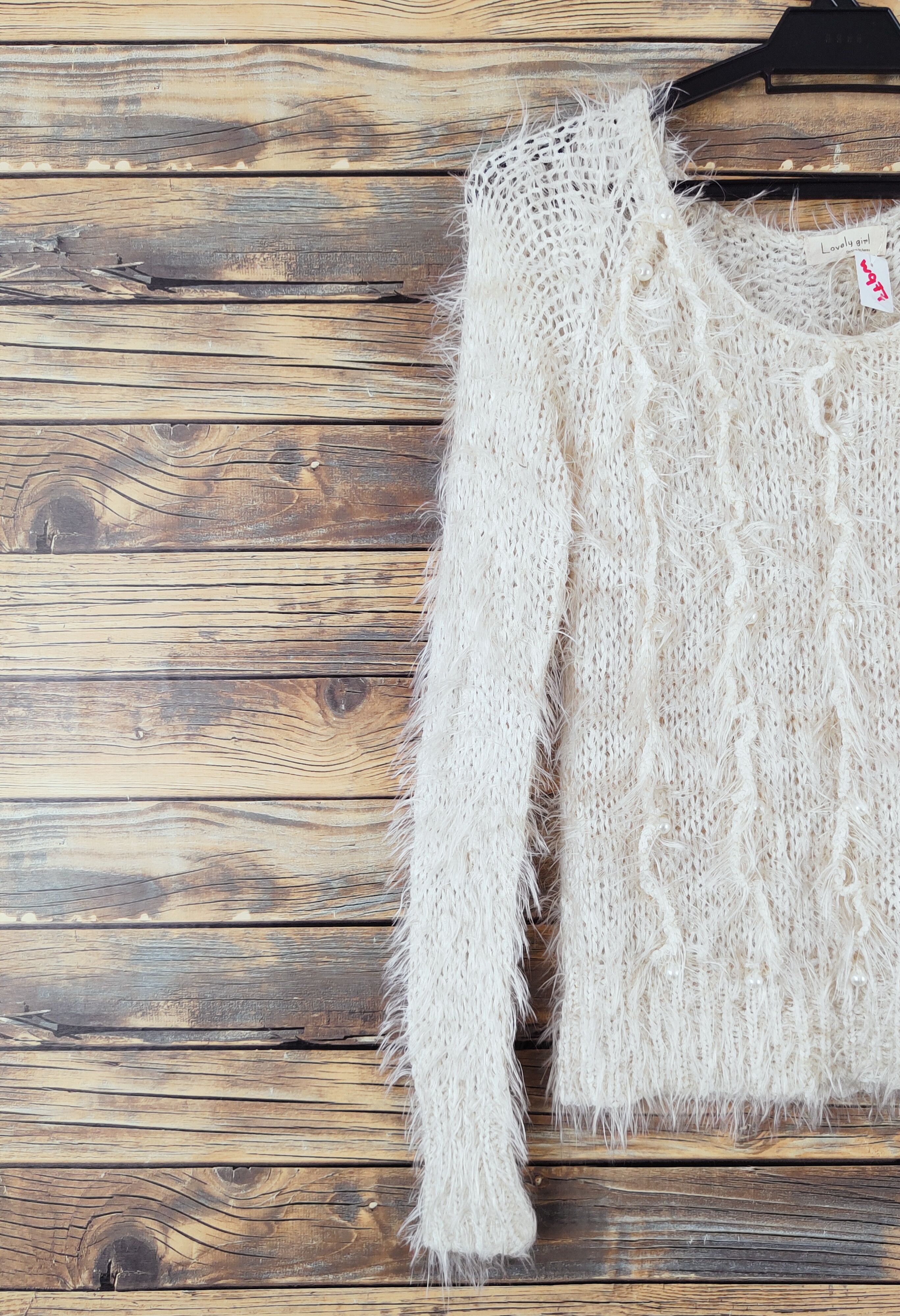 Japanese Brand × Vintage Lovely Girl Beige Shang Shaggy Fur Mohair Knitwear #W977 Size S / US 4 / IT 40 - 3 Thumbnail