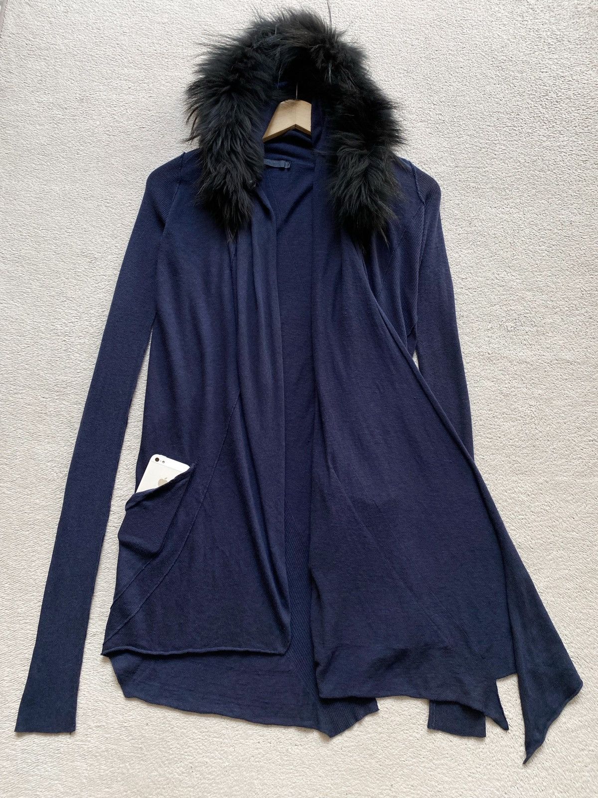 If Six Was Nine Asymmetric Fur Long Cardigan Lgb Yohji Style Size US M / EU 48-50 / 2 - 1 Thumbnail