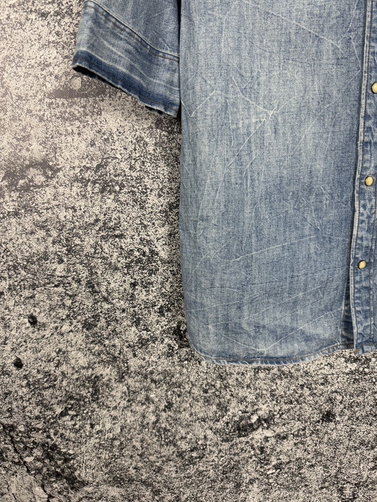 Allsaints Allsaints Suqi Shorts Sleeve Denim Shirt Snap Button Size M Size US M / EU 48-50 / 2 - 4 Thumbnail