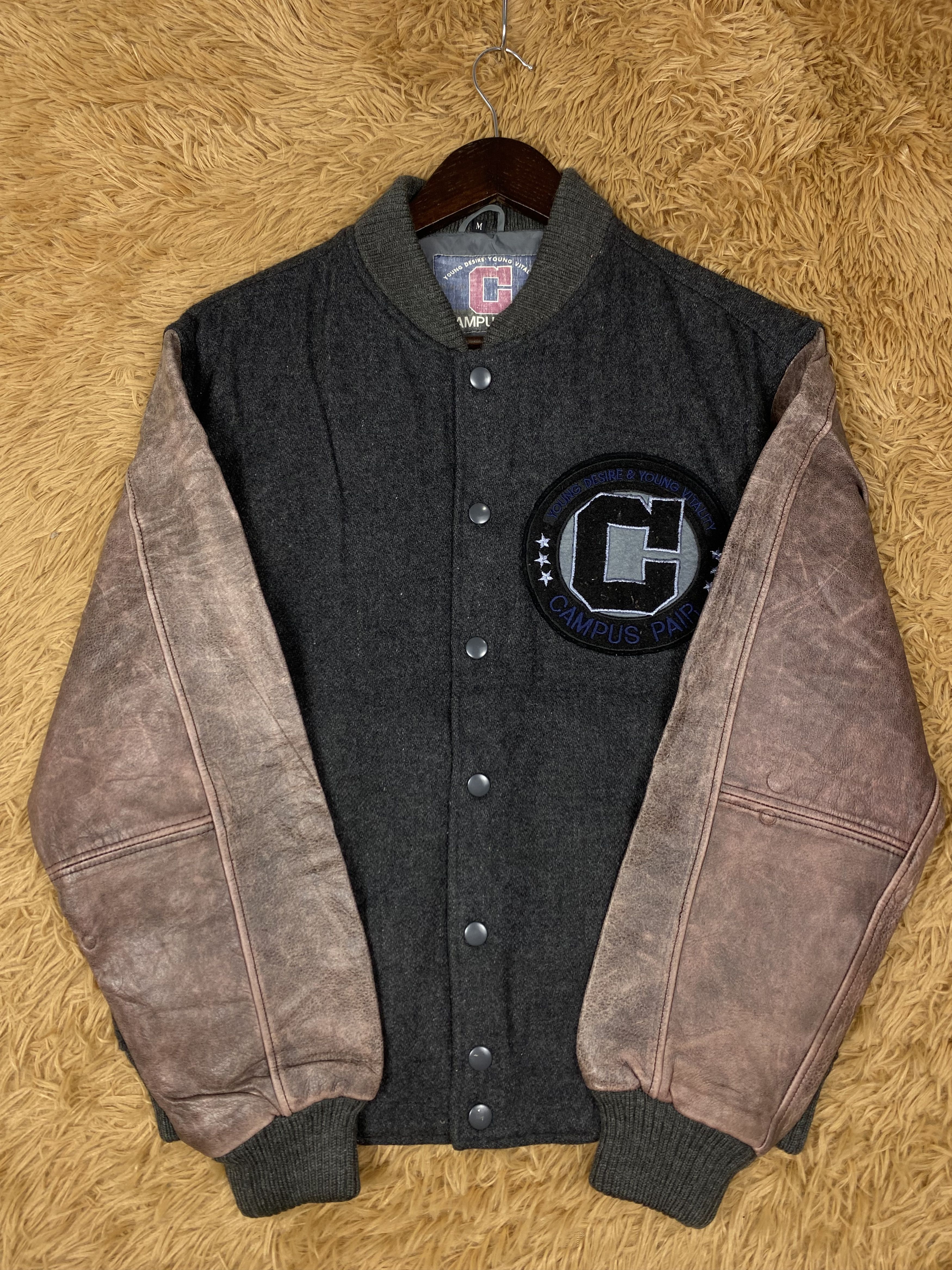 Vintage Vintage Campuspair Leather Sleeve Varsity Jacket DJ0299 Size US M / EU 48-50 / 2 - 5 Thumbnail