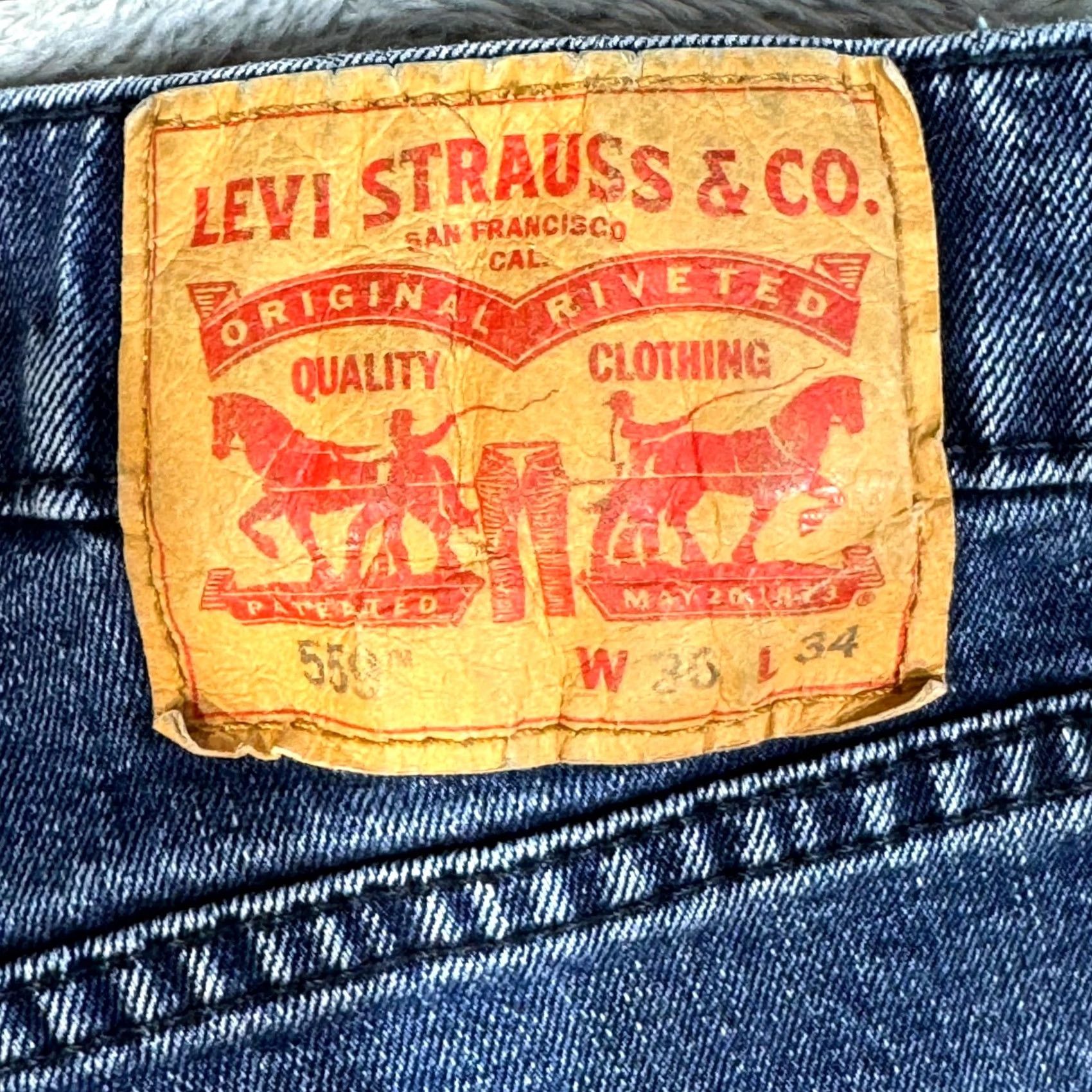 Levi's Levi's 559 Jeans Mens 36x34 Blue Denim Relaxed Straight Mid Rise Stretch Zip Fly Size US 36 / EU 52 - 4 Thumbnail
