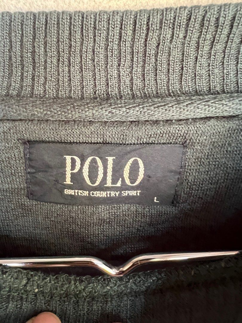 Vintage Vintage Polo British Country Spirit Spell Out Sweatshirt Size US L / EU 52-54 / 3 - 4 Thumbnail