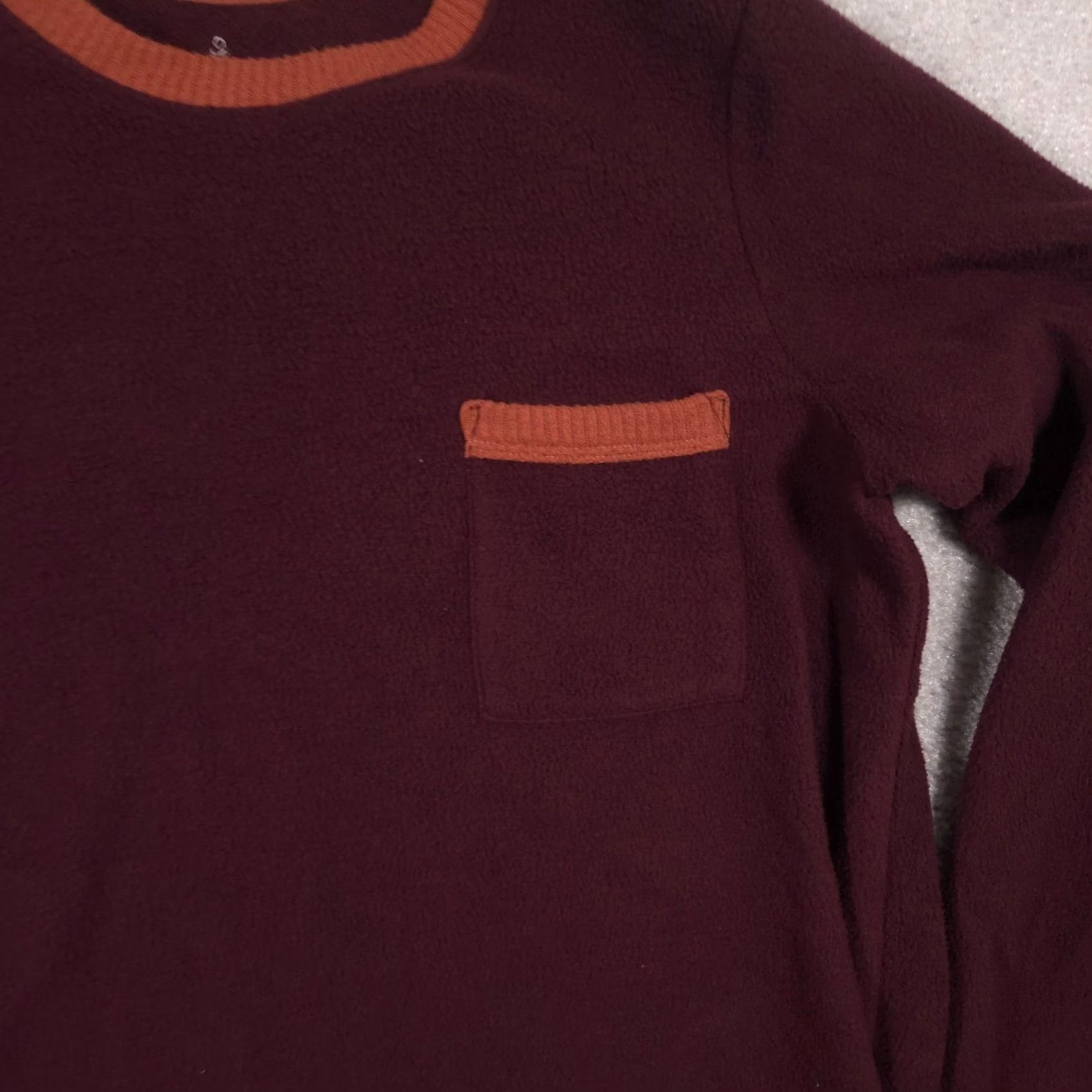Vintage Cuddl Duds Shirt Womens S Red Fleece Crew Neck Long Sleeve Pocket Top Size S / US 4 / IT 40 - 3 Thumbnail