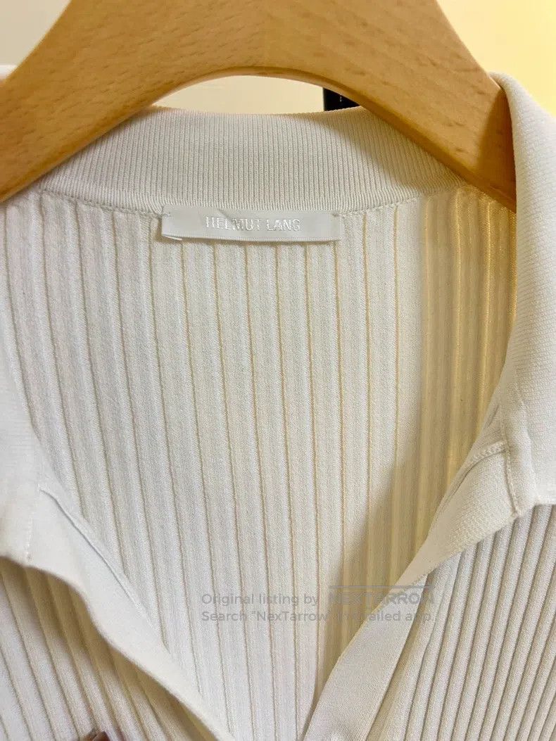 Helmut Lang Helmut Lang Knit Cardigan, Vertical Ribbing, Collar Design Size S / US 4 / IT 40 - 3 Thumbnail