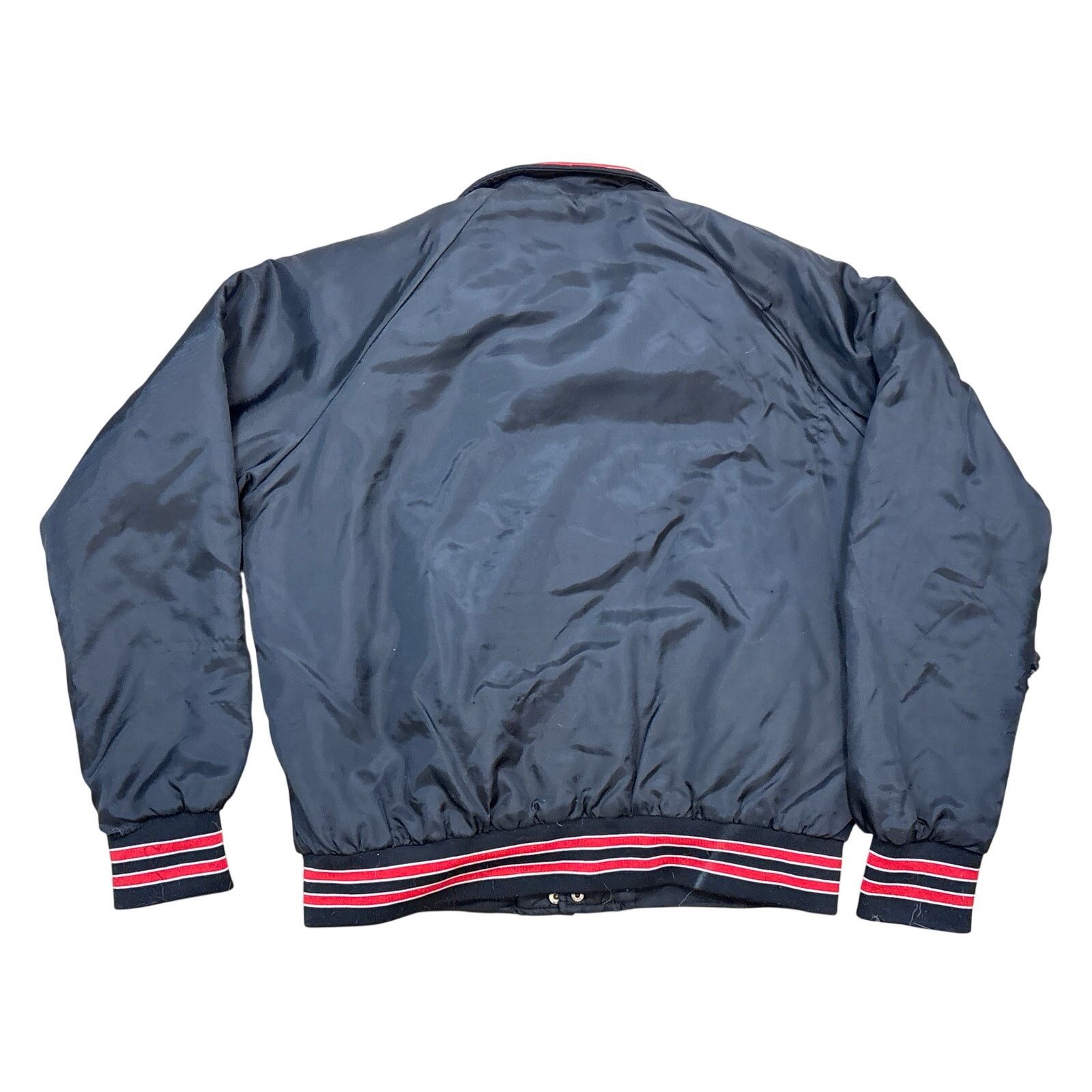 Forever 21 Men’s legend, black red satin thrashed, varsity jacket large Size US L / EU 52-54 / 3 - 4 Thumbnail