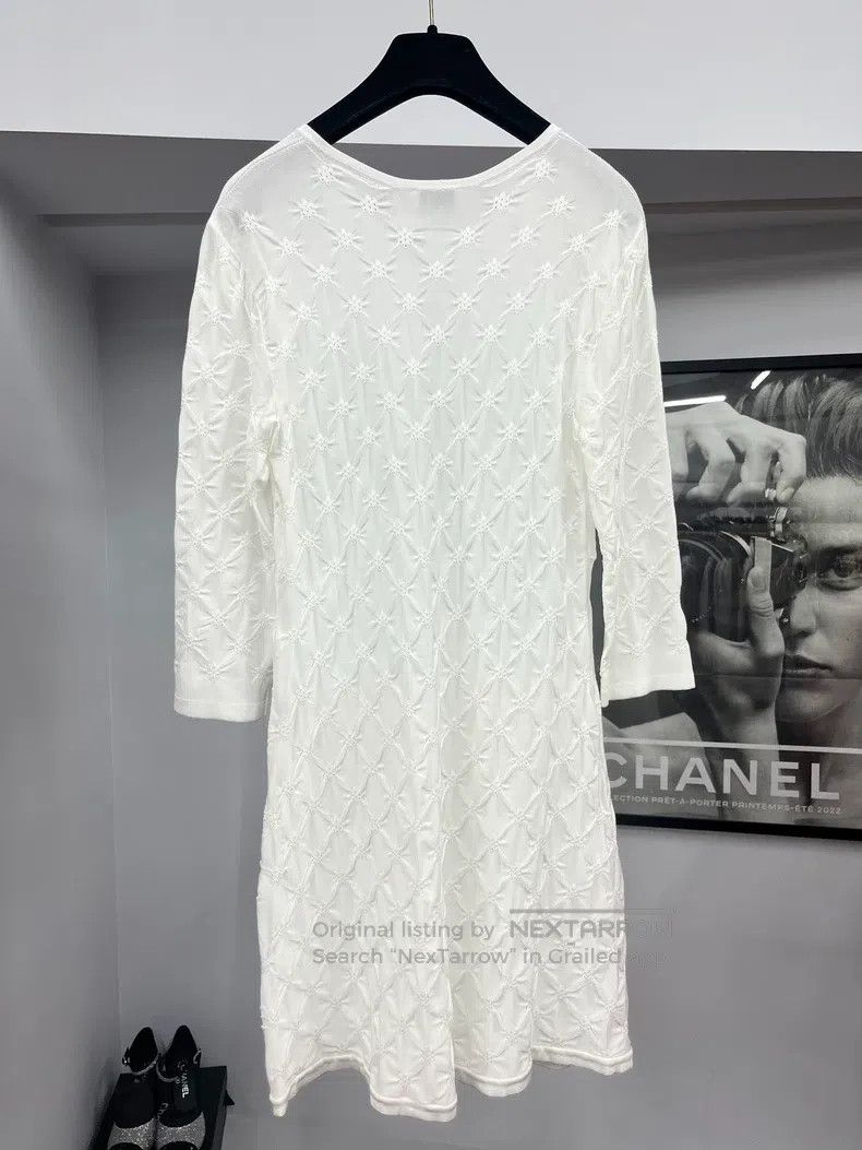 Chanel Chanel 24P white long-sleeved hollow double c bow dress Size XXS / US 00 / IT 34 - 3 Thumbnail