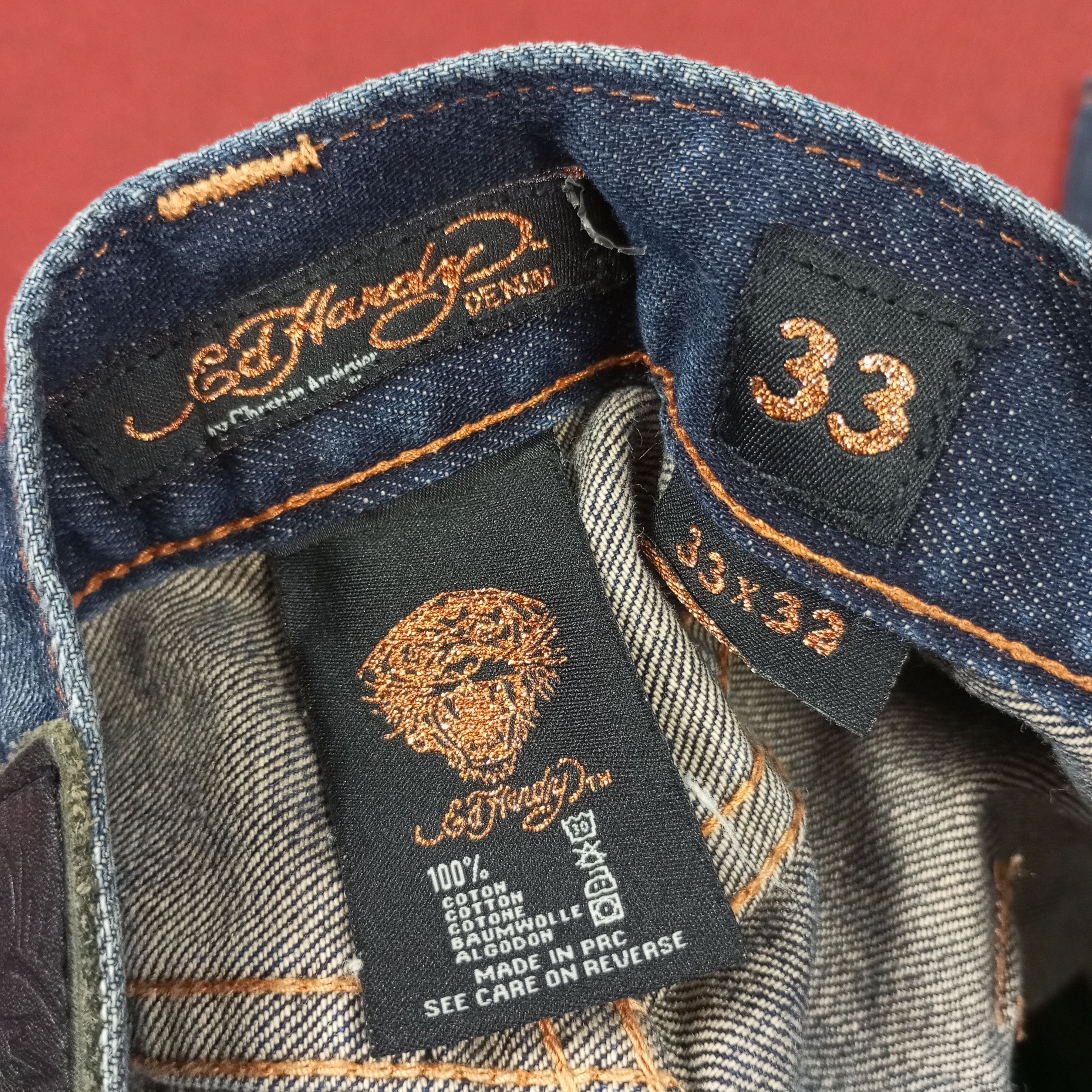 Christian Audigier Ed Hardy Tiger Design Fashion Style Jeans Size US 32 / EU 48 - 12 Thumbnail