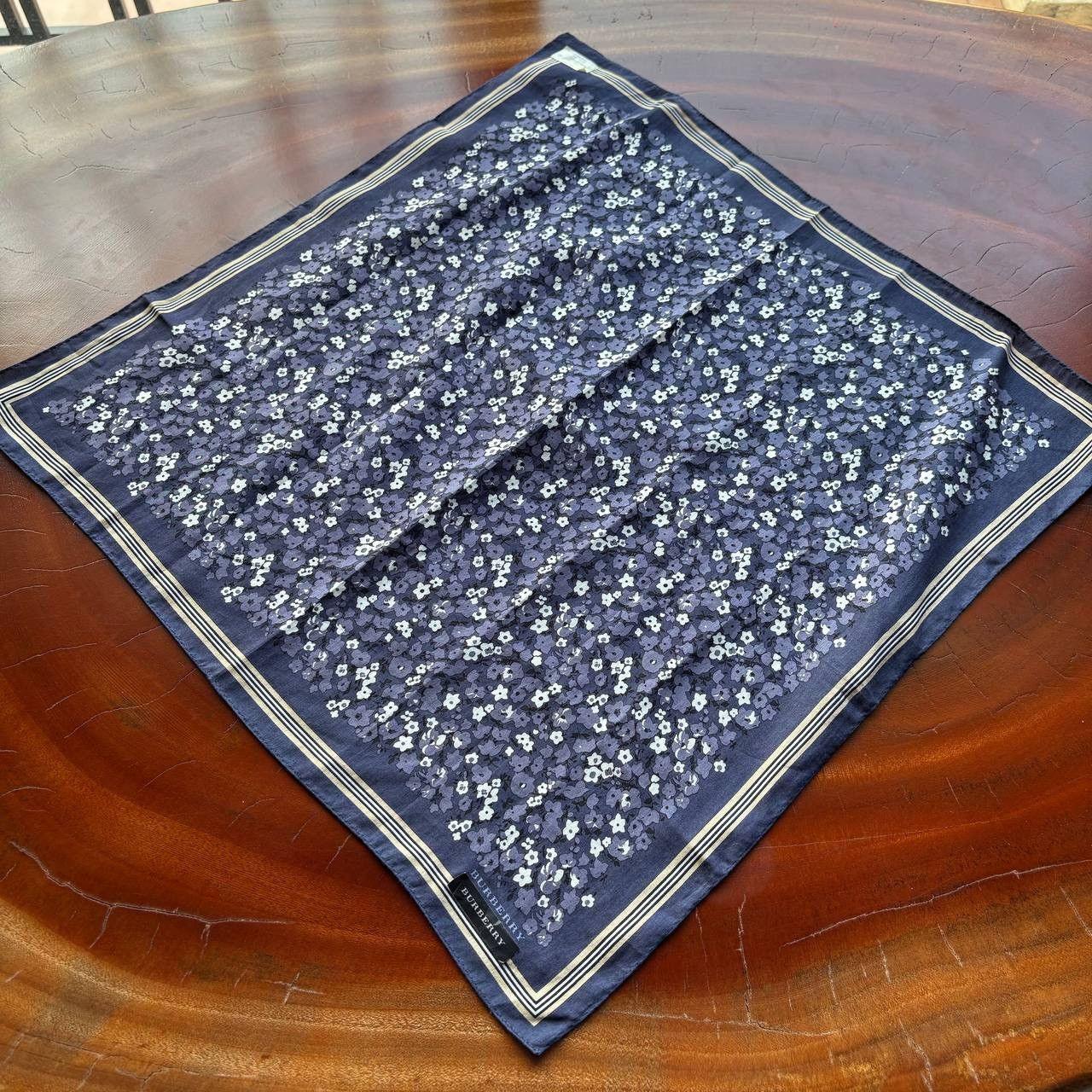 Burberry Burberry Blue Purple Floral Handkerchief Size ONE SIZE - 7 Thumbnail