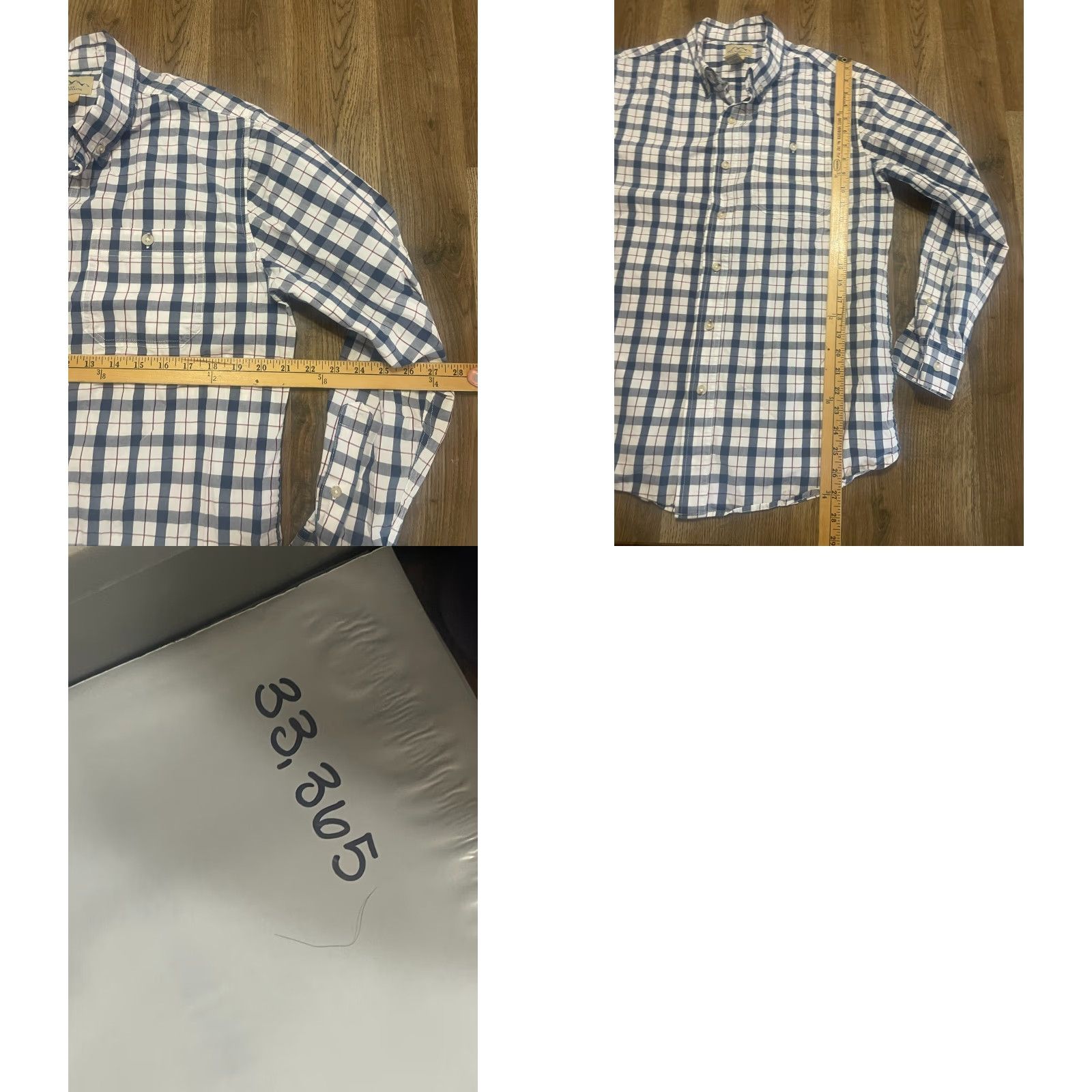 The Mountain Blue Mountain Shirt Mens Medium Plaid Button-Down Long Sleeve Red White Blue Size US M / EU 48-50 / 2 - 8 Thumbnail