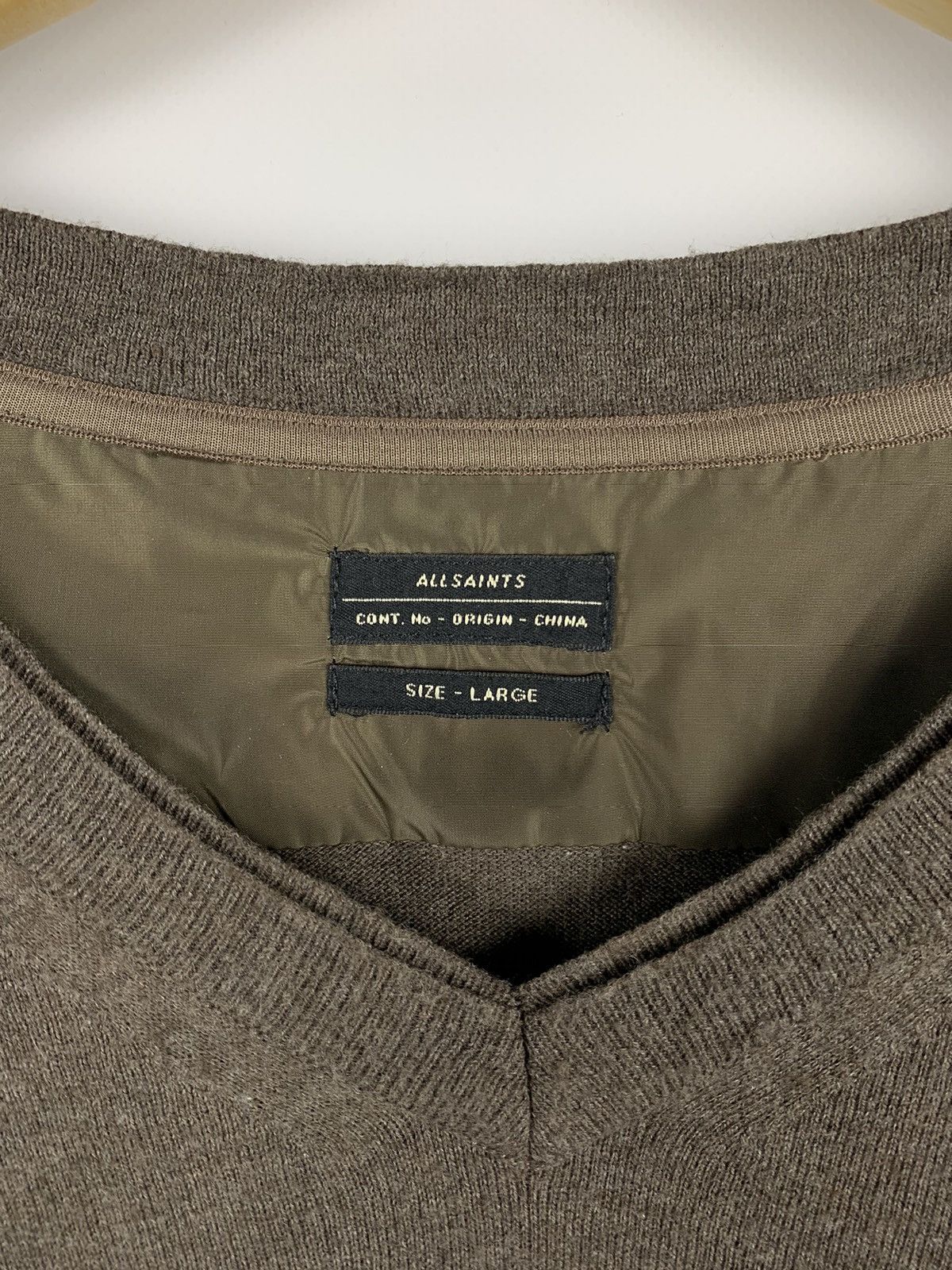 Allsaints Allsaints Mitaka V Neck Sweater Brown Cotton/Cashmere Luxury Size US L / EU 52-54 / 3 - 10 Thumbnail