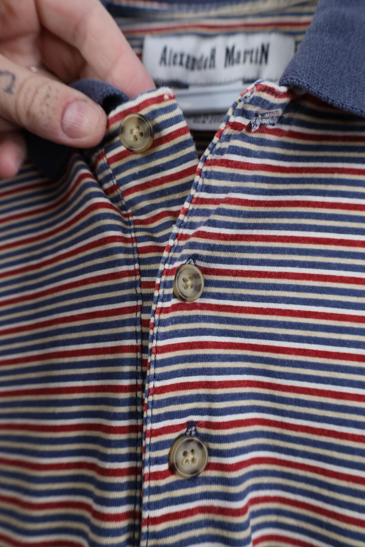 Vintage Vintage 90s Streetwear Striped Knit Collared Golf Polo Shirt Size US M / EU 48-50 / 2 - 4 Thumbnail