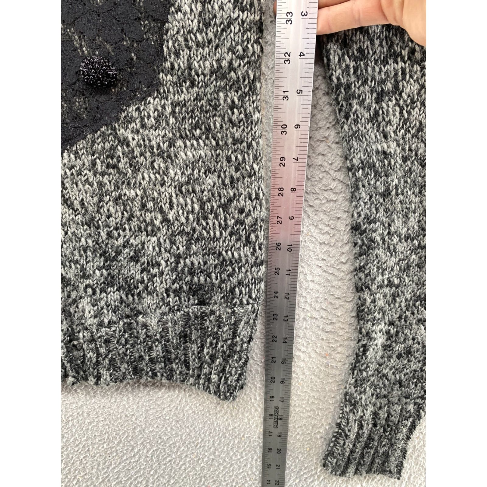 BKE BKE Boutique Cardigan Full Zip Buttons Lace Beads Acrylic Wool Blend Size L Boho Women’s Knit Cardigan Size L / US 10 / IT 46 - 5 Thumbnail