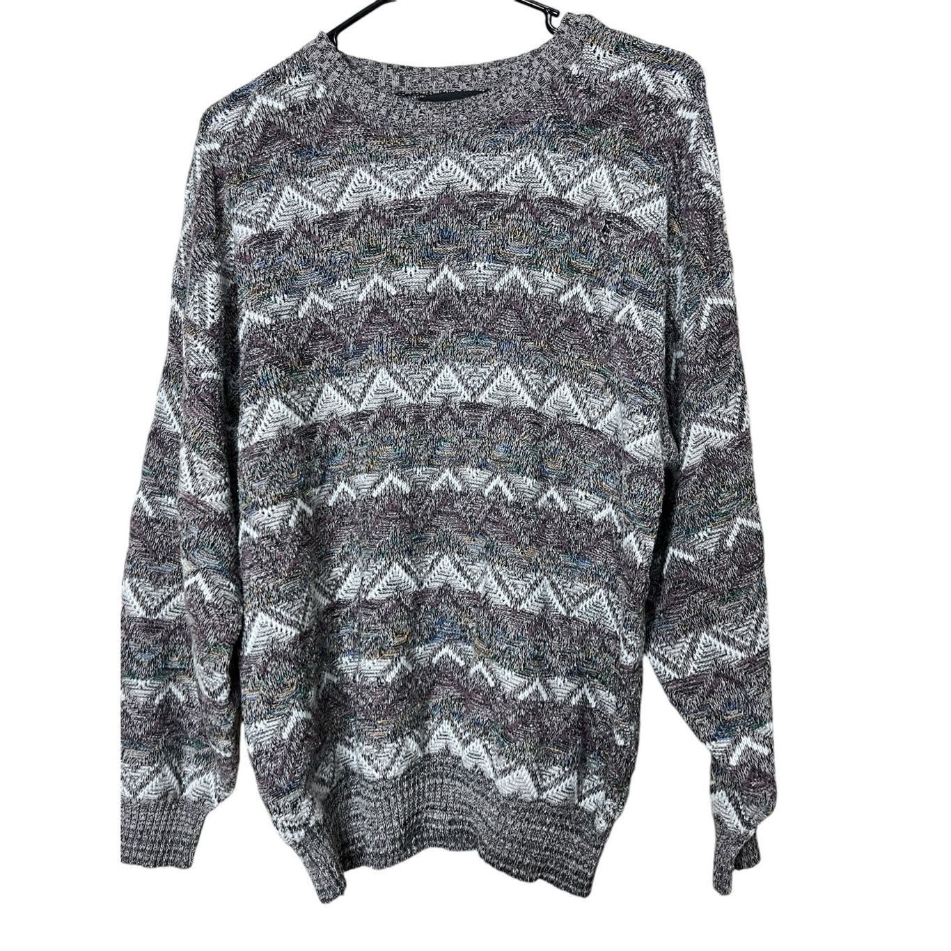 Other Vintage 80s Expressions International Abstract Knit Sweater Size US L / EU 52-54 / 3 - 2 Thumbnail