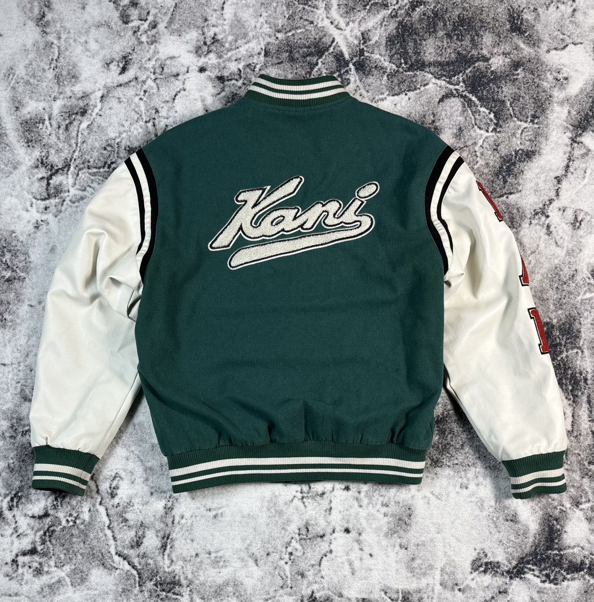 Karl Kani Karl Kani Varsity Jacket Green White Spell Out L Size US L / EU 52-54 / 3 - 1 Thumbnail