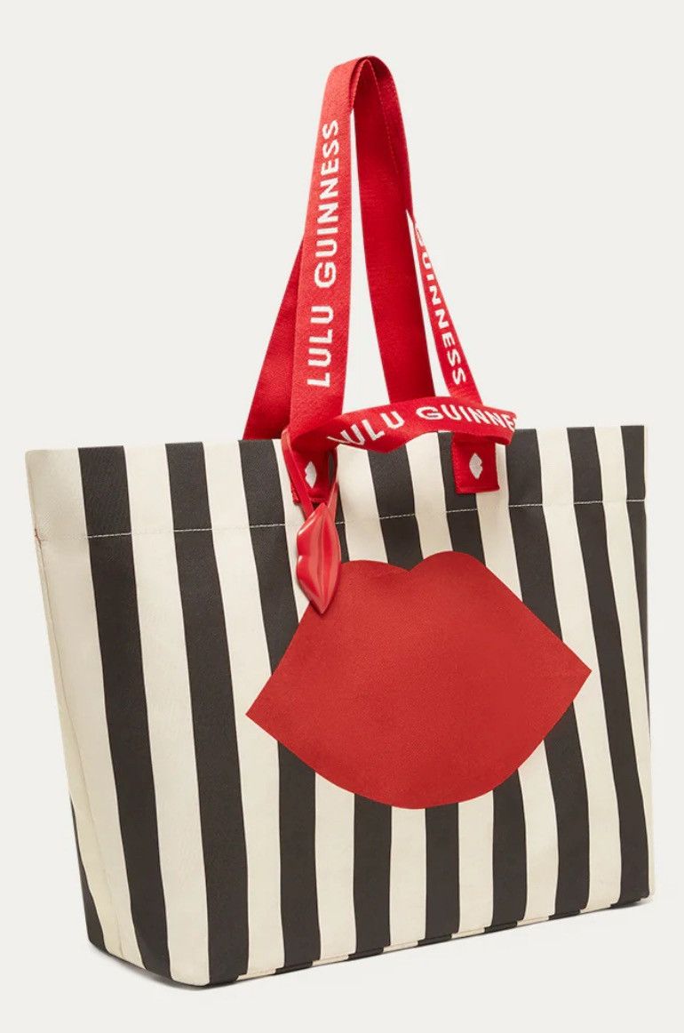 Other BLACK MULTI LULU LIP STRIPED TOTE BAG Size ONE SIZE - 2 Thumbnail