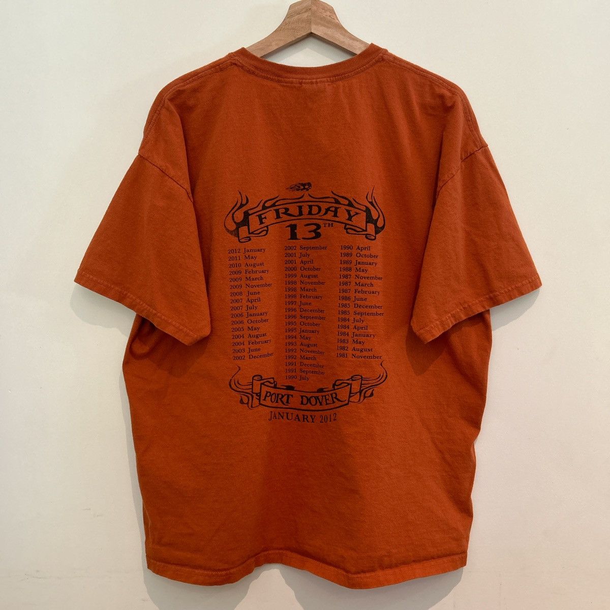 Other Port Dover Friday The 13th Biker Skull Orange Tee Size US XL / EU 56 / 4 - 2 Thumbnail
