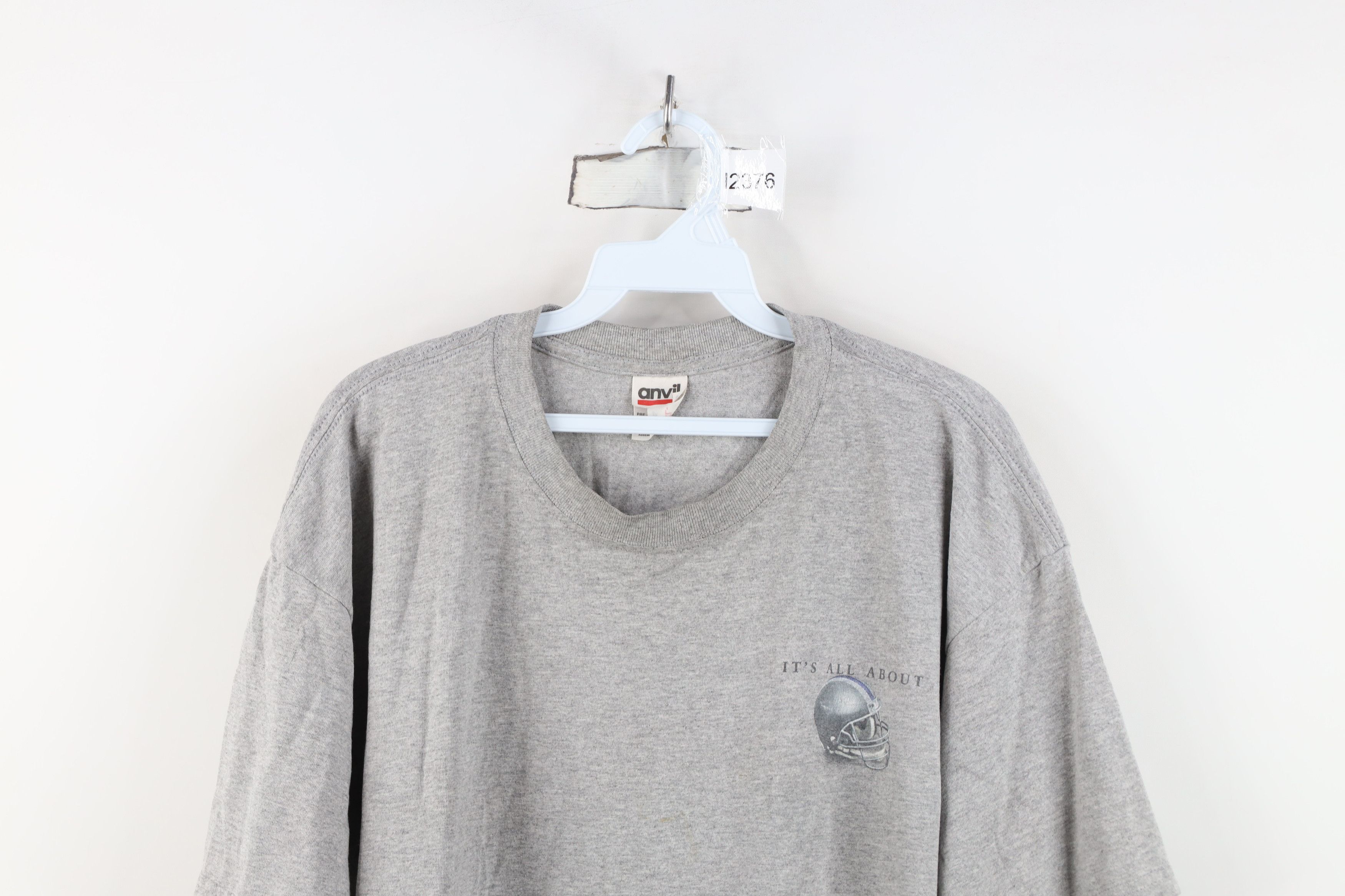 Vintage Vintage Y2K Spell Out It's All About Football T-Shirt Gray Size US XL / EU 56 / 4 - 2 Thumbnail