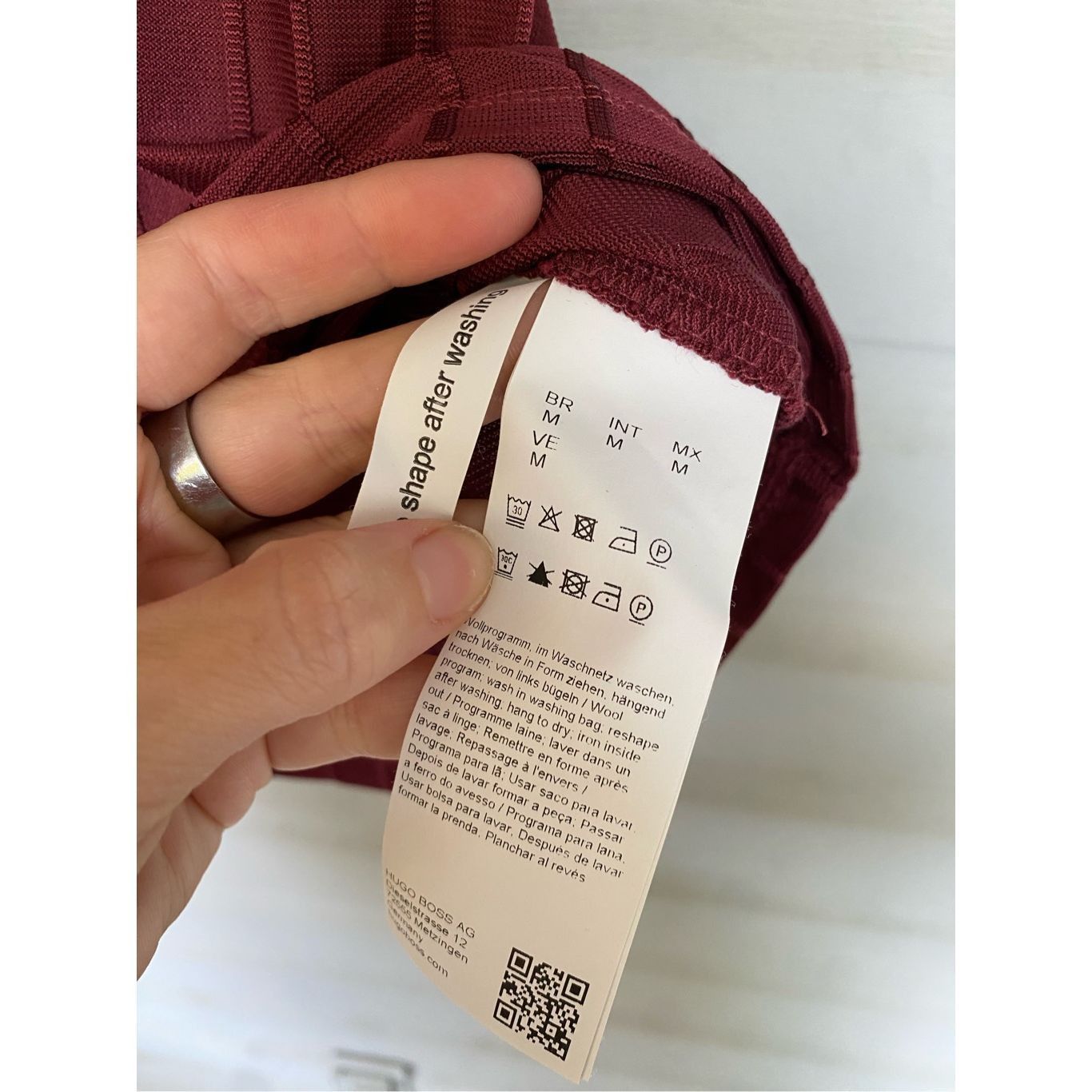 Hugo Boss Hugo Boss Maroon Burgundy Ribbed Short Sleeve Scoop Neck Blo Size M / US 6-8 / IT 42-44 - 3 Thumbnail