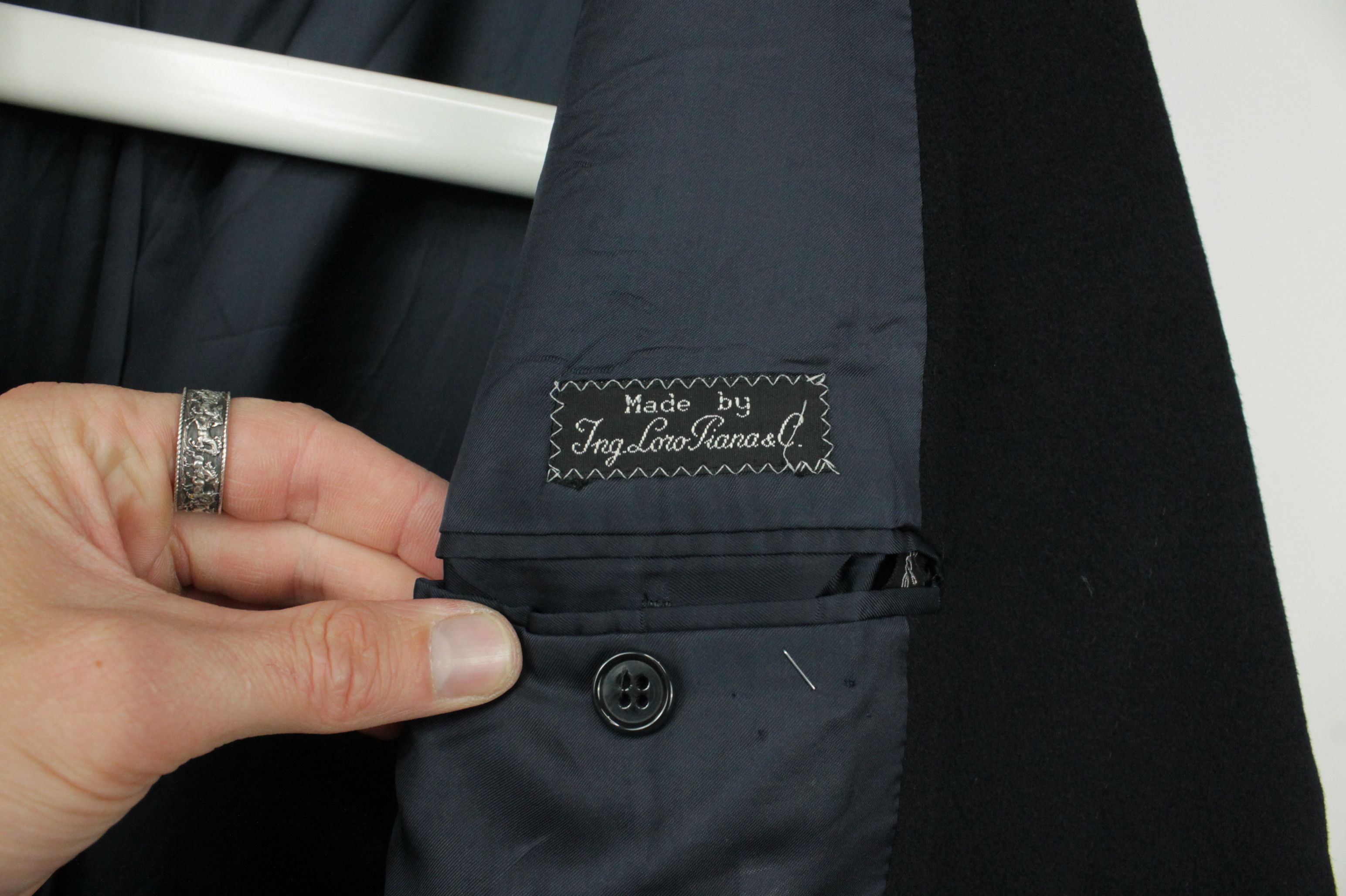 Loro Piana Vintage Bongenie Grieder Loro Piana Pure Lana Navy Overcoat Size US XL / EU 56 / 4 - 8 Thumbnail
