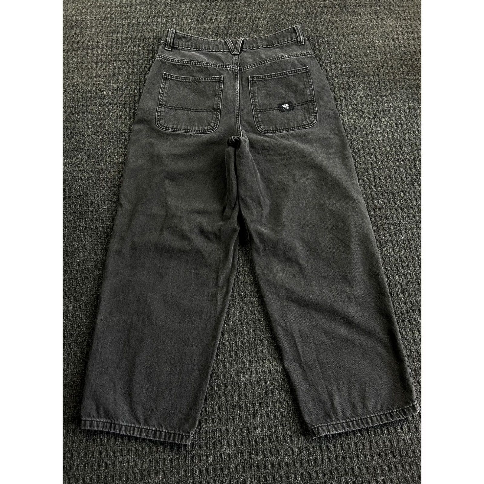 Vans VANS Womens Jeans 27 Curbside Trousers Barrel Wide Leg Baggy Faded Black Denim Pants Womens Size 27" / US 4 / IT 40 - 3 Thumbnail