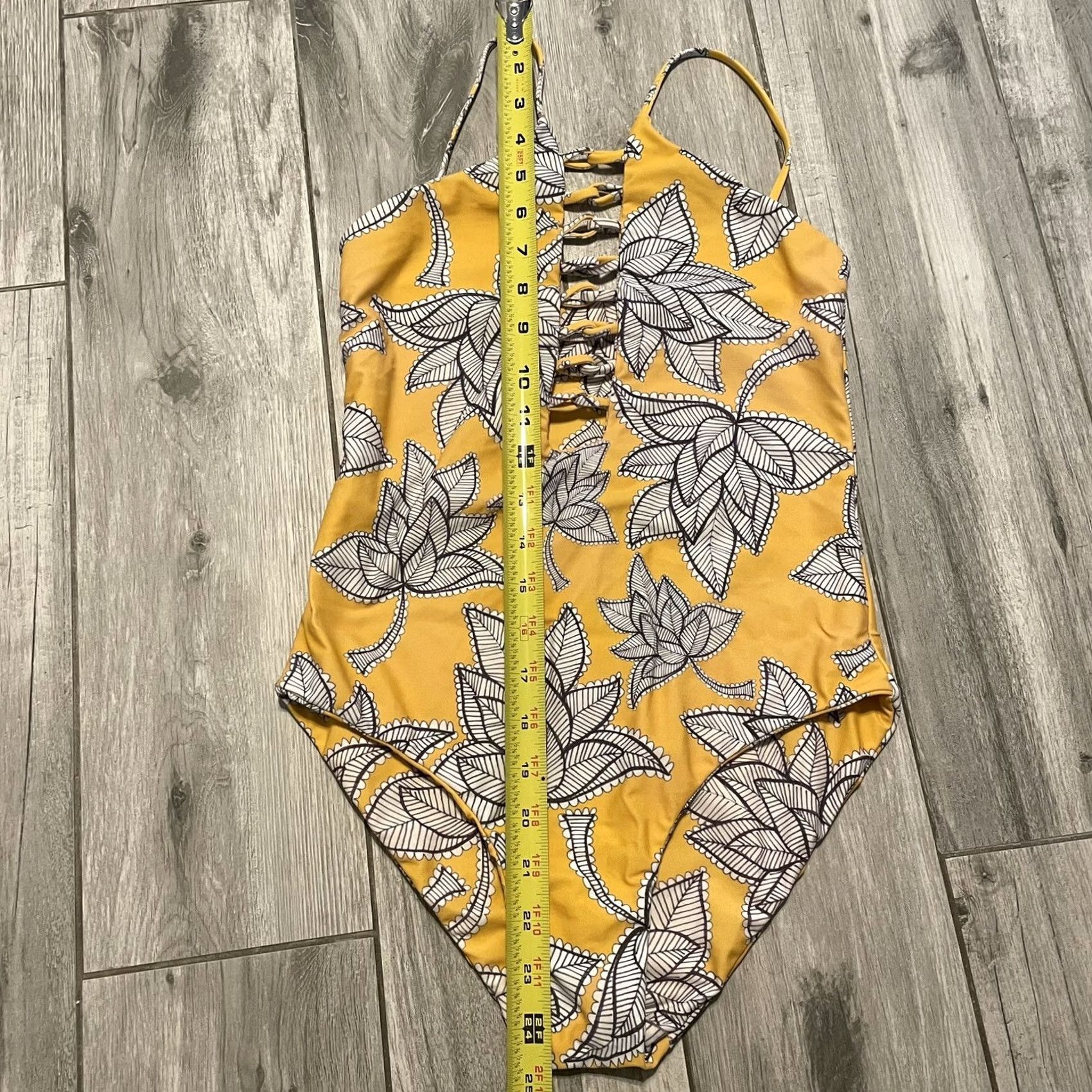 Vintage AILA BLUE Bella Vita Limone Cheeky Swimsuit Yellow Bright Plunge M - Womens Regular Nylon Blend One Piece Size ONE SIZE - 5 Thumbnail