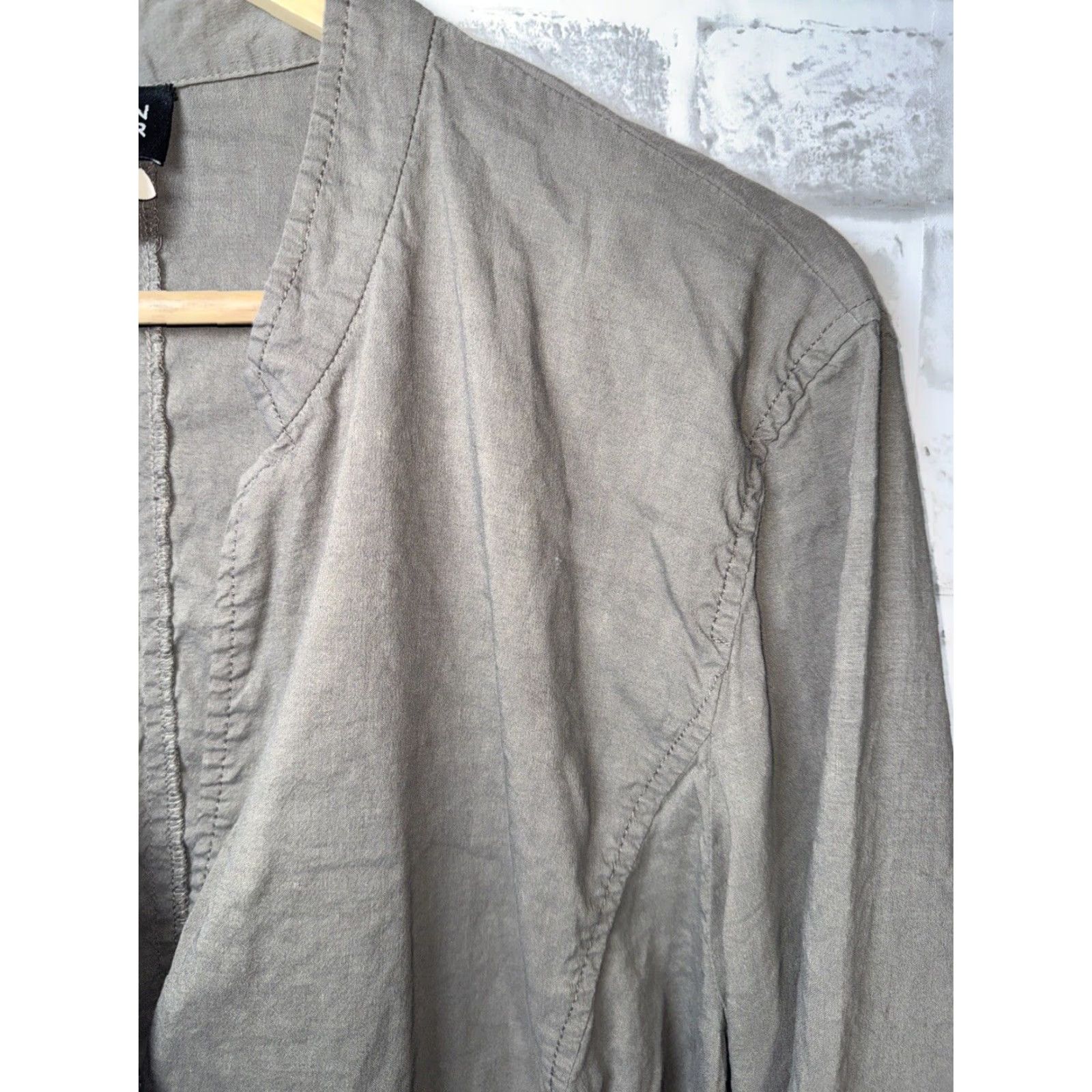 Eileen Fisher VINTAGE Eileen Fisher Women’s Jacket Linen Blend 1X Beige Italian Style Full Zip Size XL / US 12-14 / IT 48-50 - 3 Thumbnail