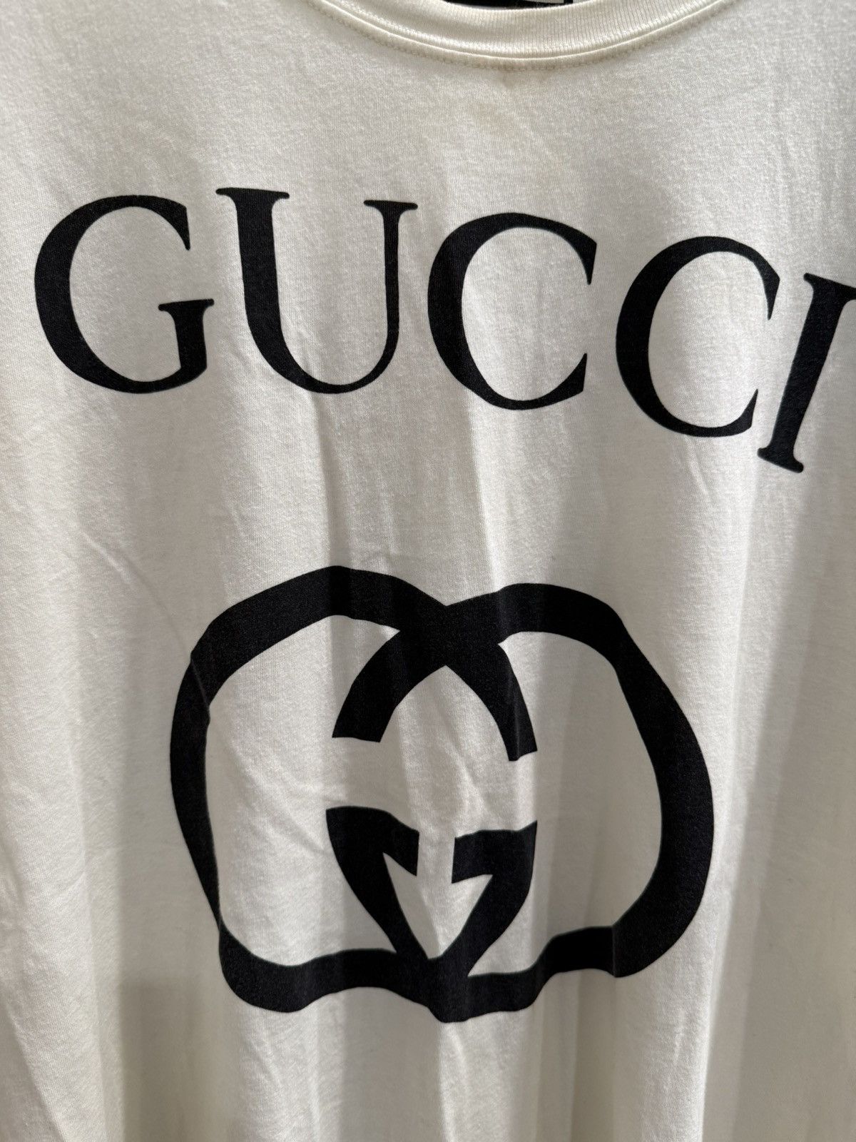 Gucci Gucci Beige GG Logo T Shirt Size US M / EU 48-50 / 2 - 2 Thumbnail