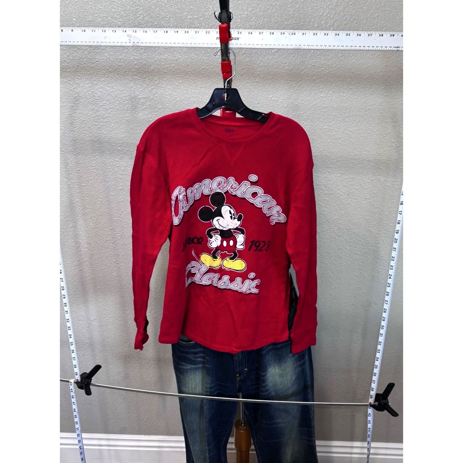 Disney Disney Mickey Mouse LONG SLEEVE SHIRT Waffle Small S Mens Multicolor Casual Basic Shirt Size US S / EU 44-46 / 1 - 3 Thumbnail