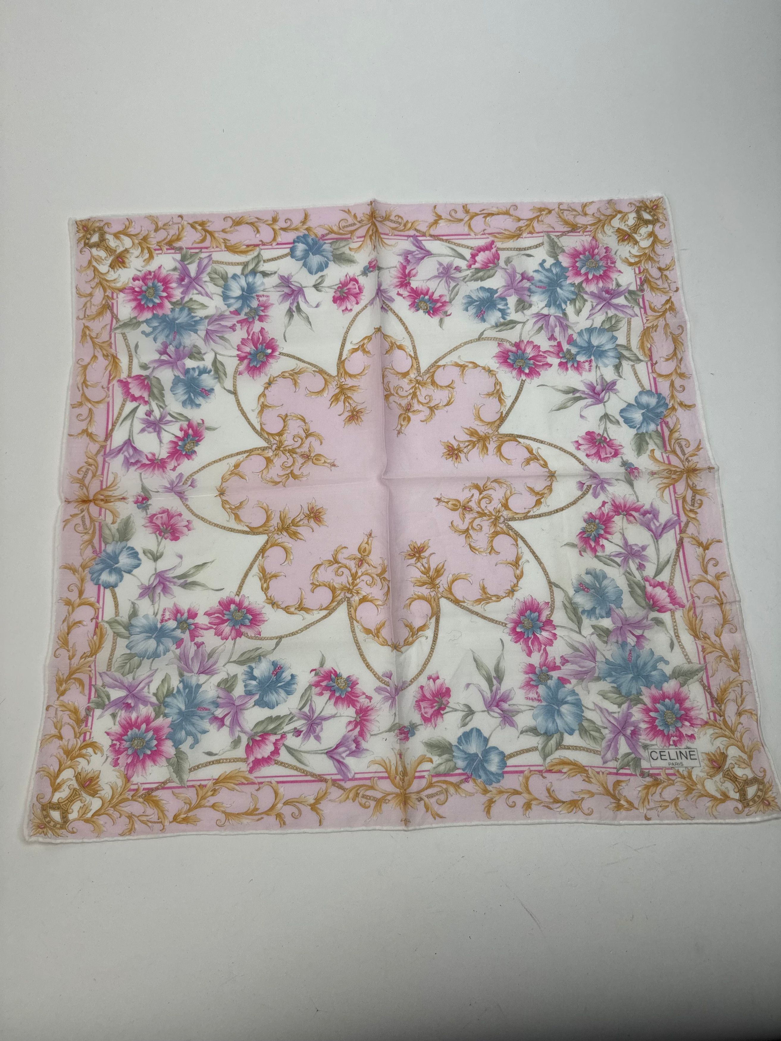 Celine Vintage Scarf Floral Size ONE SIZE - 1 Thumbnail