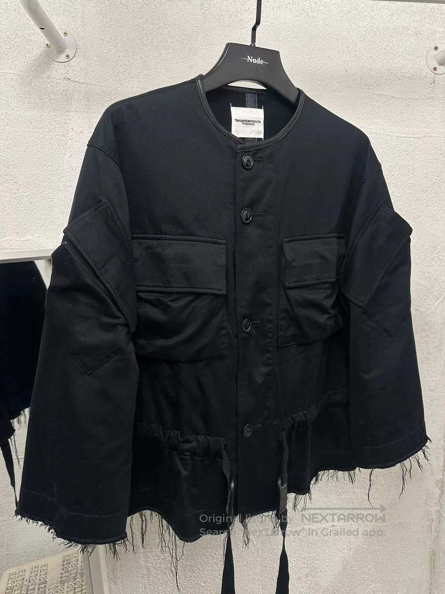 Takahiromiyashita The Soloist. black oversized jacket with frayed hem. Size US L / EU 52-54 / 3 - 6 Thumbnail