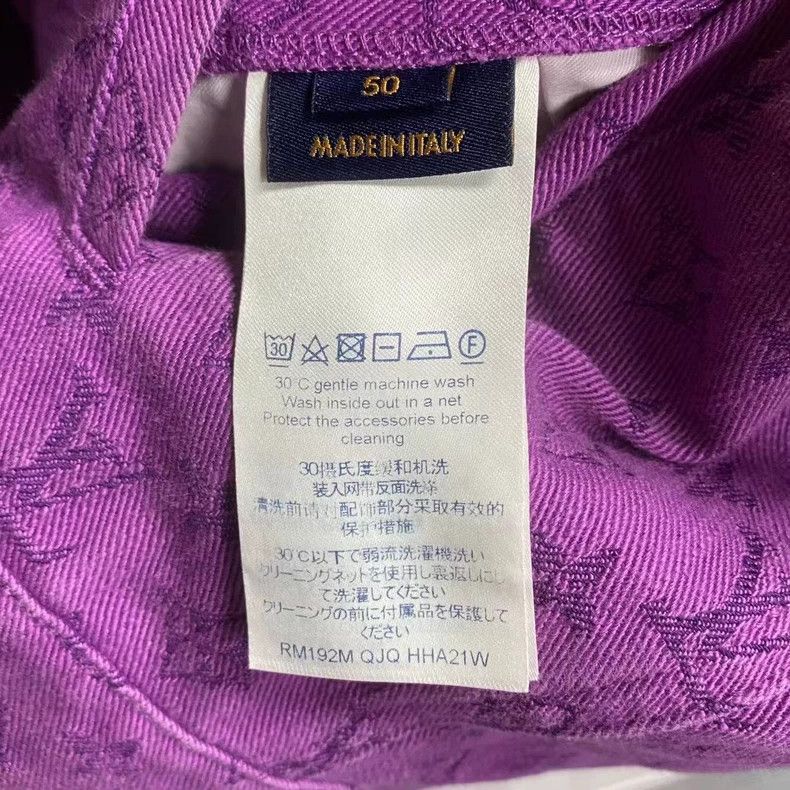 Louis Vuitton Louis Vuitton Purple full-print logo denim jacket 2502-Nex Size US M / EU 48-50 / 2 - 5 Thumbnail