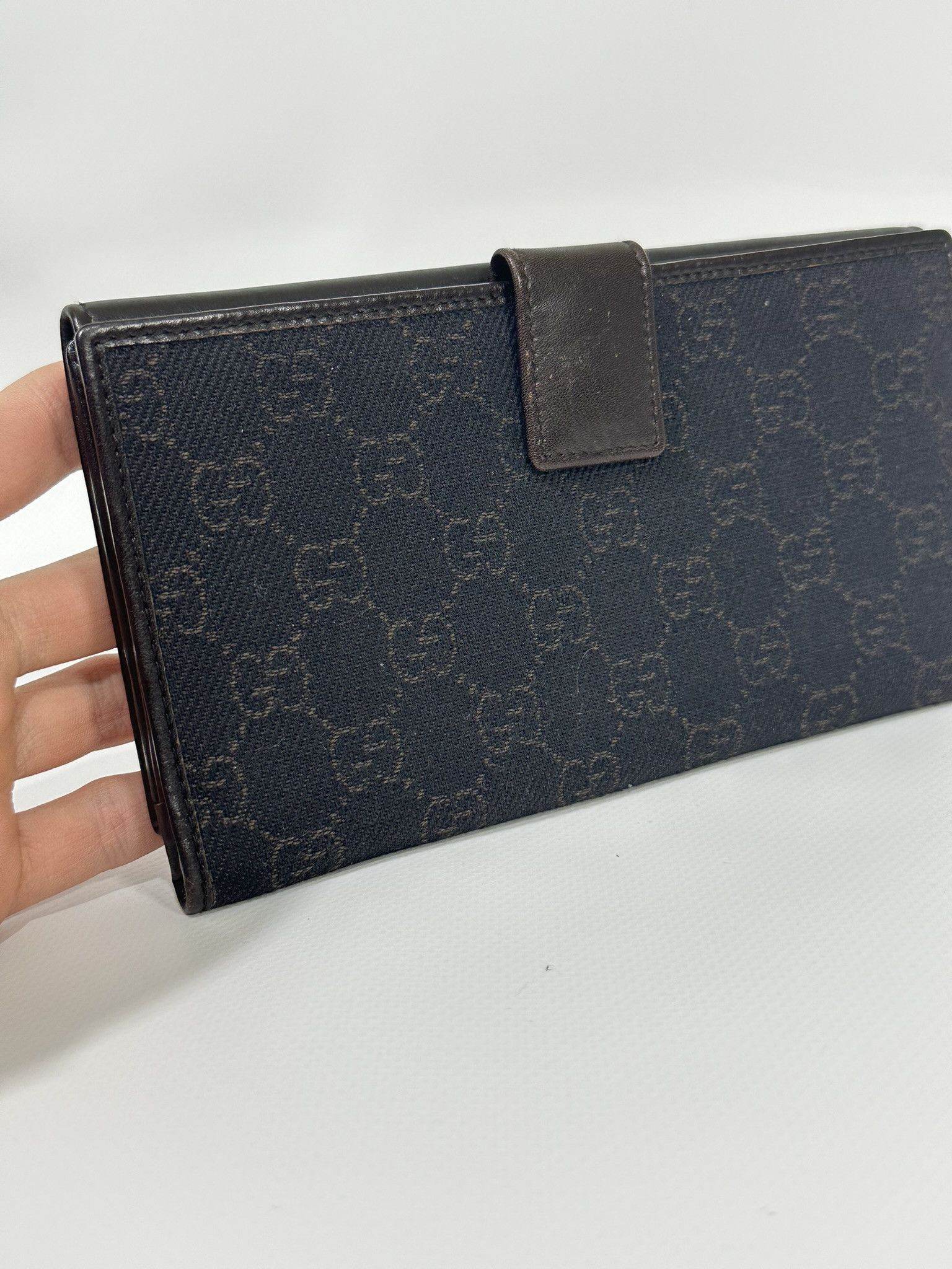 Gucci Gucci Long Wallet GG Monogram Canvas Brown and Gray Size ONE SIZE - 3 Thumbnail