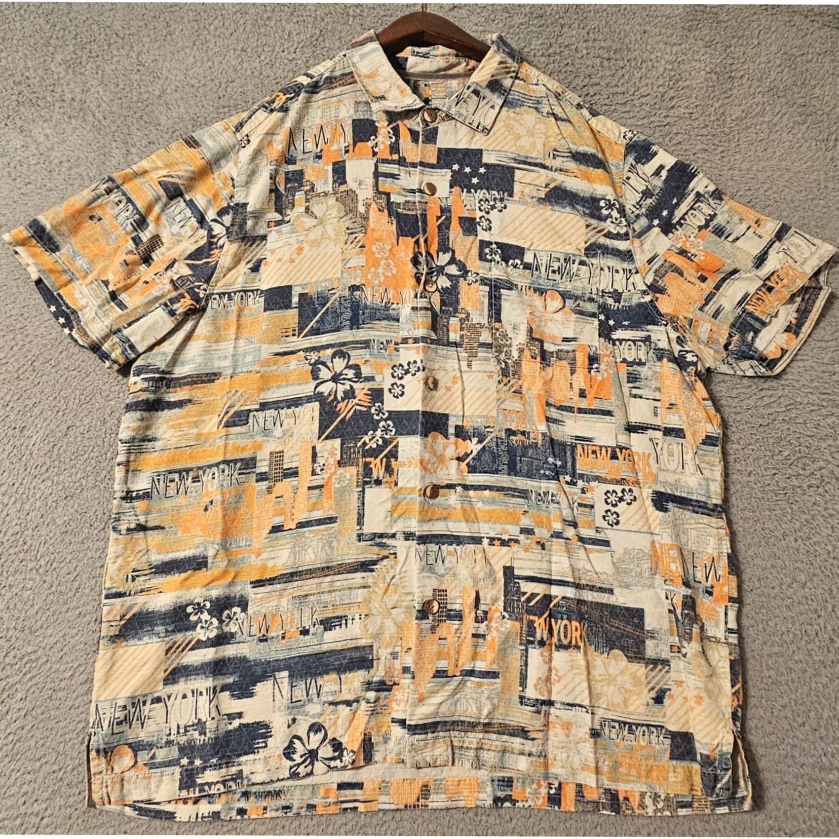 Tommy Bahama Tommy Bahama 100% Silk Camp Shirt Mens Large Blue Floral Print Size US XL / EU 56 / 4 - 2 Thumbnail