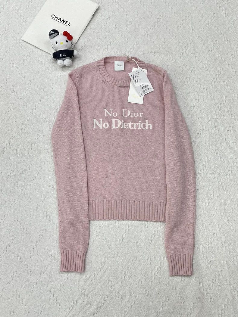 Dior Dior 26 new pink cashmere sweater long sleeves Size XXS / US 00 / IT 34 - 1 Thumbnail