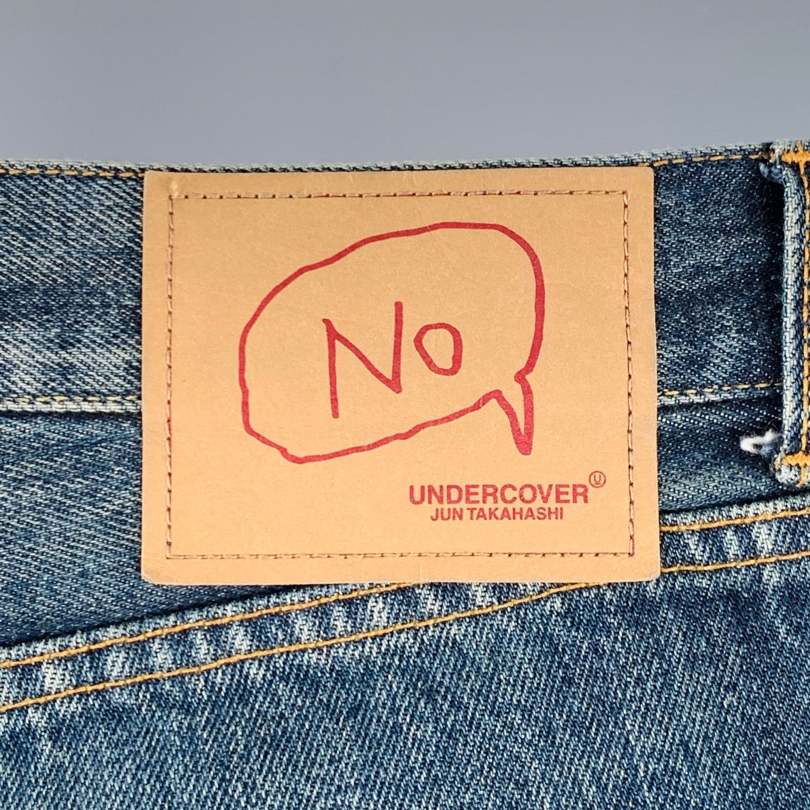 Undercover Blue Multi-Color Embroidery Cotton Relaxed Drop-Crotch Jeans Size US 32 / EU 48 - 4 Thumbnail