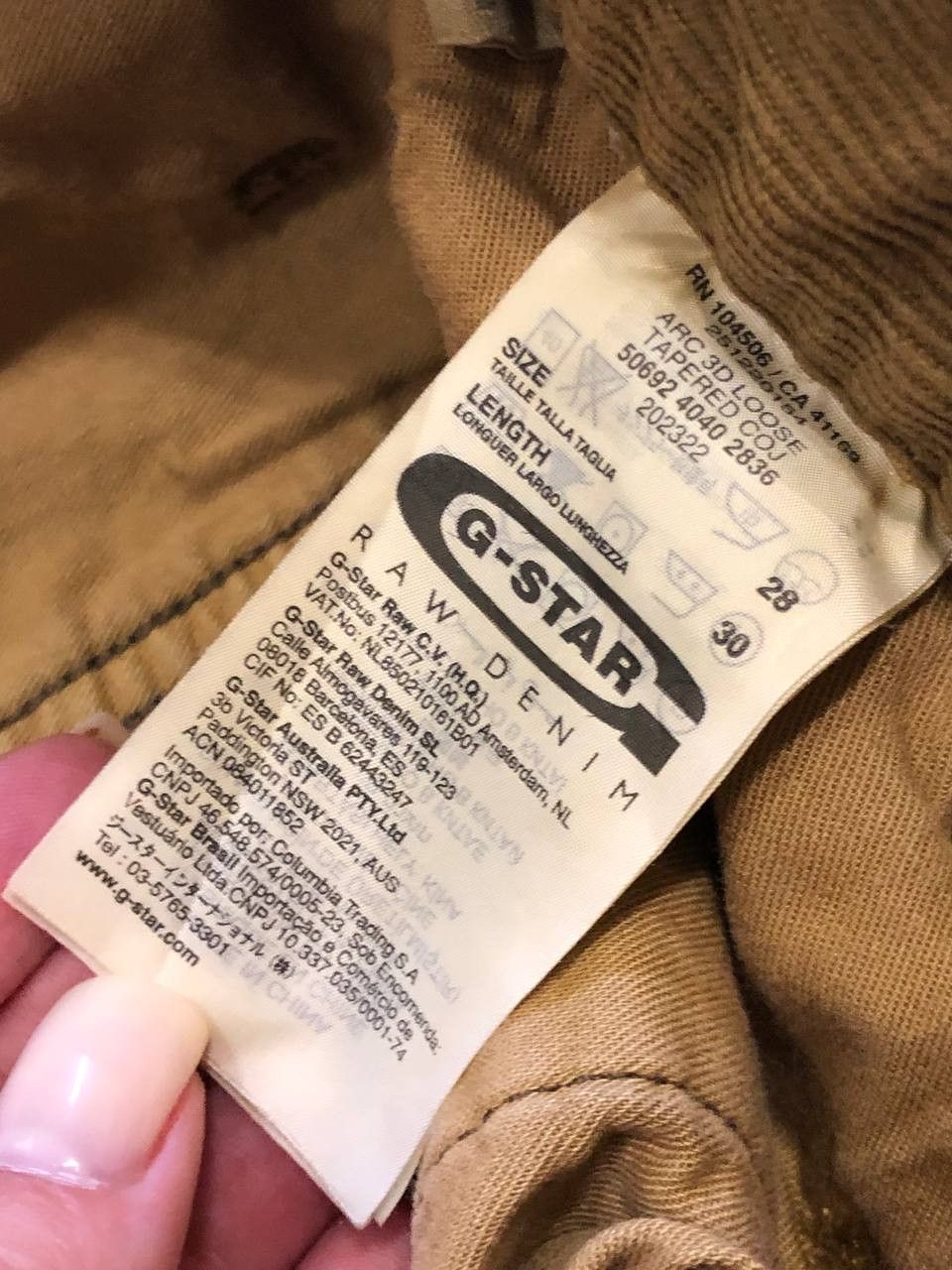 G-Star G-Star ARC 3D Loose Tapered Corduroy Casual Pants Size 28 Size US 28 / EU 44 - 2 Thumbnail