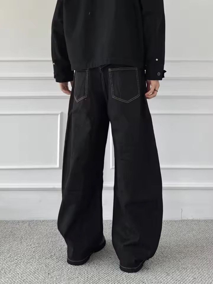 Jean xz denim Button Fly Black Luxury Baggy Jeans Pant Size US 31 - 5 Thumbnail