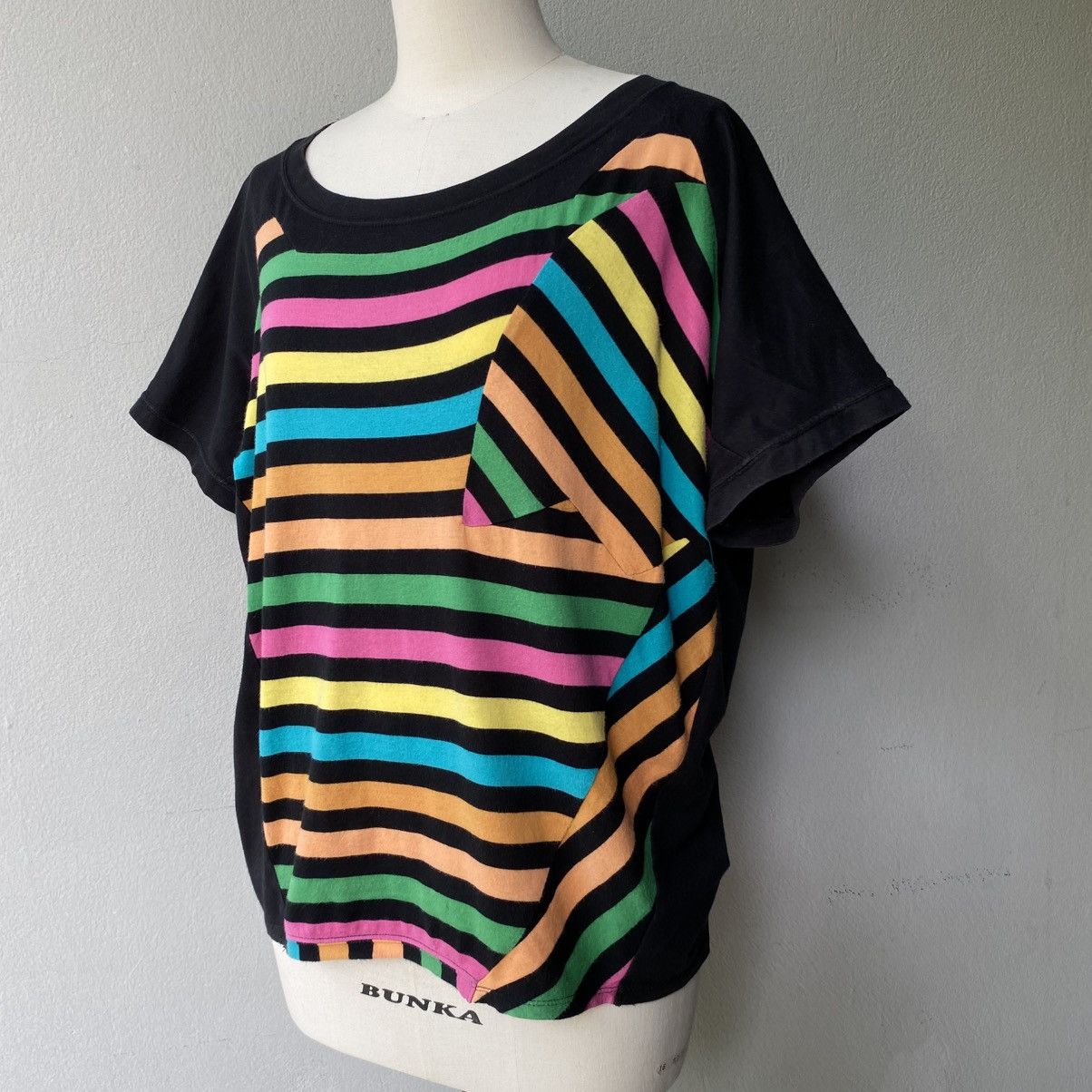 Tsumori Chisato Tsumori Chisato Rainbow Stripe Patchwork Tee Size M / US 6-8 / IT 42-44 - 2 Thumbnail