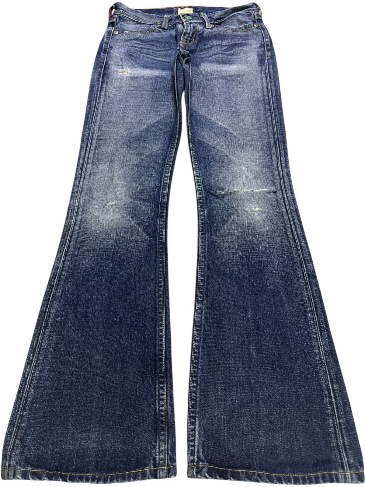 Vintage Levis Reskoop Faded Wash Distressed Rip Flare Jeans